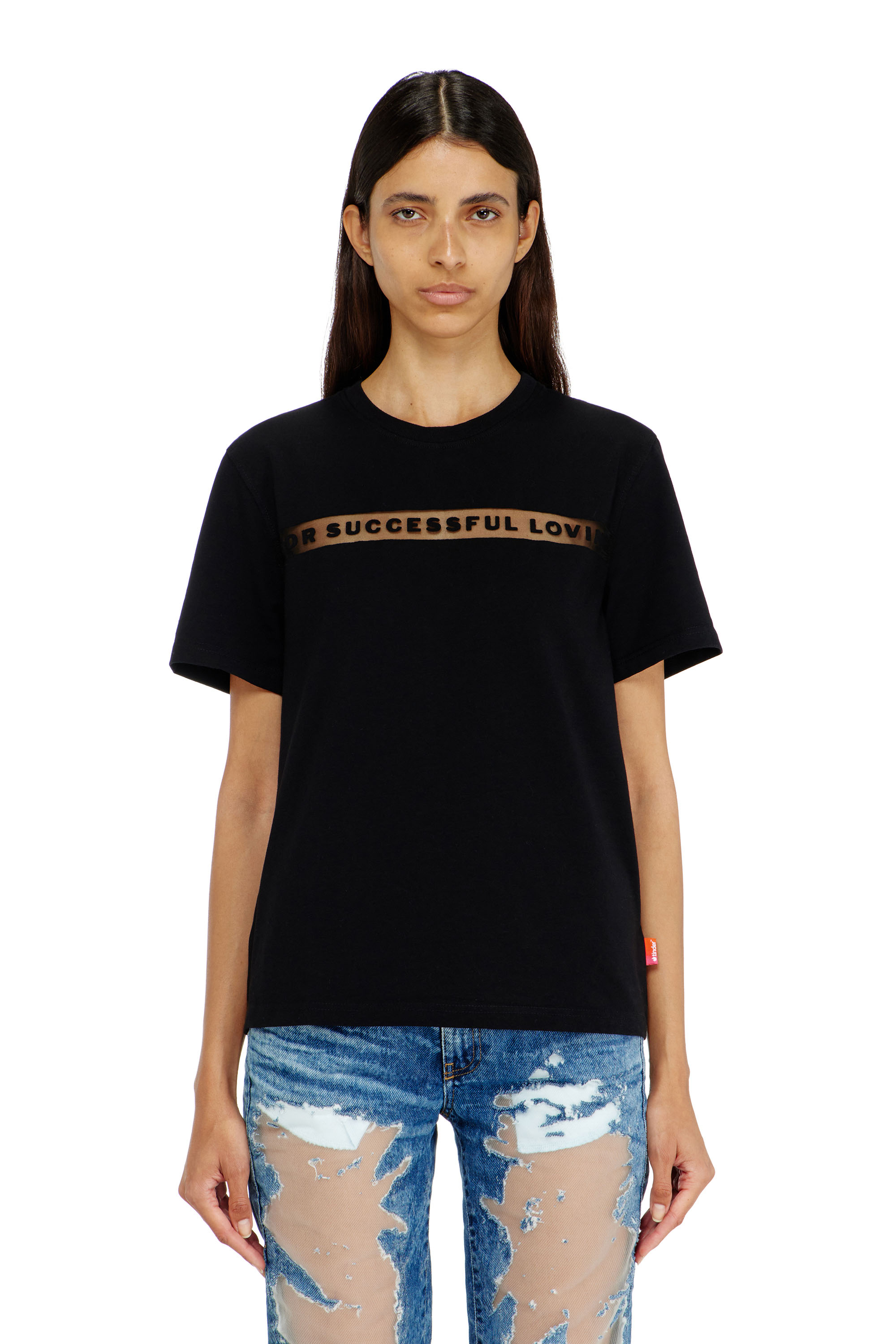 Diesel - PR-T-NOTS-CHI-R, T-shirt con logo For Successful Loving Unisex in Nero - 3