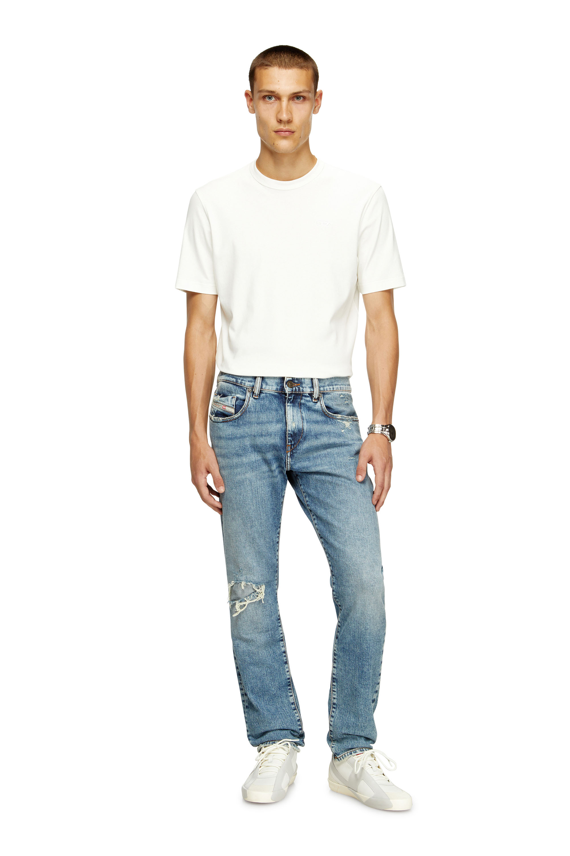 Diesel - Slim Jeans 2019 D-Strukt 09L34 Uomo, Blu Chiaro - Image 2
