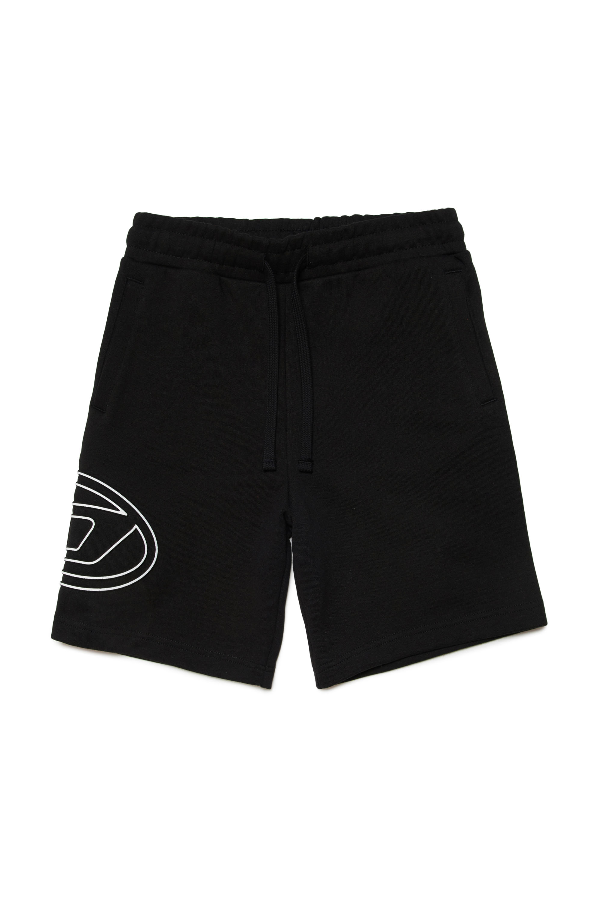 Diesel - PCURVBIGOVAL, Man Sweat shorts with embossed Oval D logo in Black - Image 1