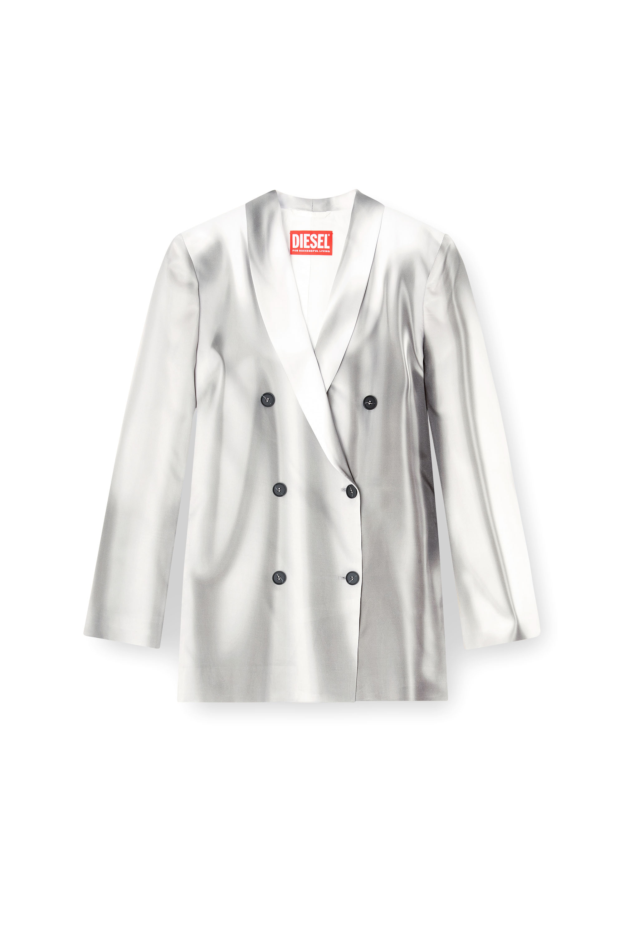 Diesel - G-AVINA, Blazer in raso con drappeggio trompe l'oeil Donna in Multicolor - 3