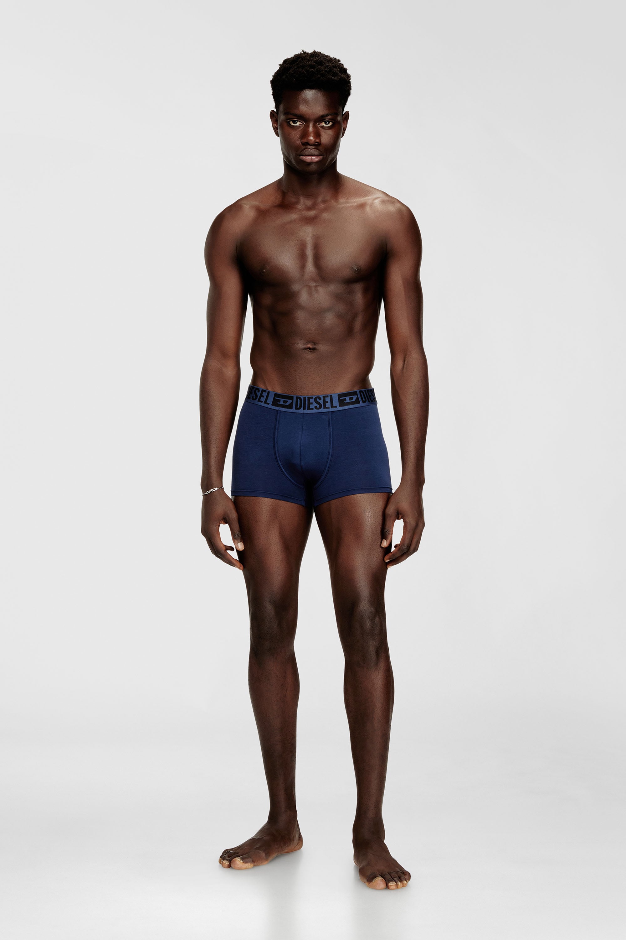 Diesel - MIKE-D-CORE-3PACK, Set da tre boxer in cotone elasticizzato con fascia in vita tono su tono Uomo in Blu - 2
