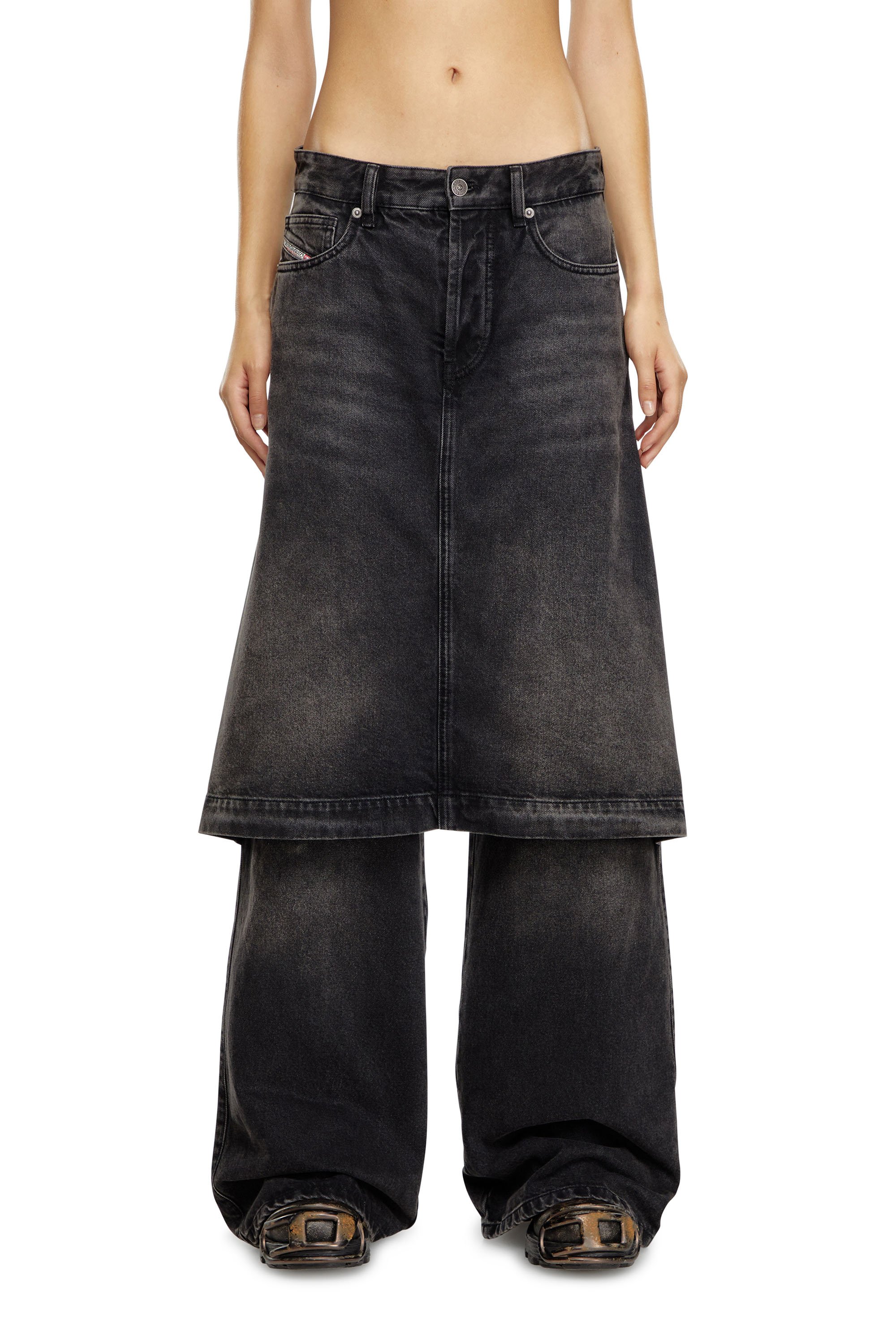 Diesel - Donna Straight Jeans D-Syren 0CBDG, Nero/Grigio scuro - Image 2