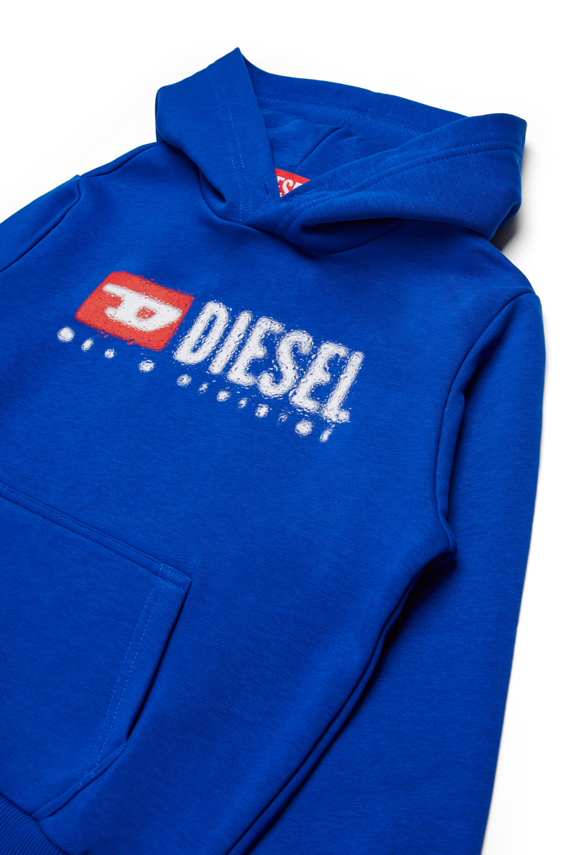 Diesel - SDROPSHOOD OVER, Felpa in cotone con stampa logo Uomo in Blu - 3