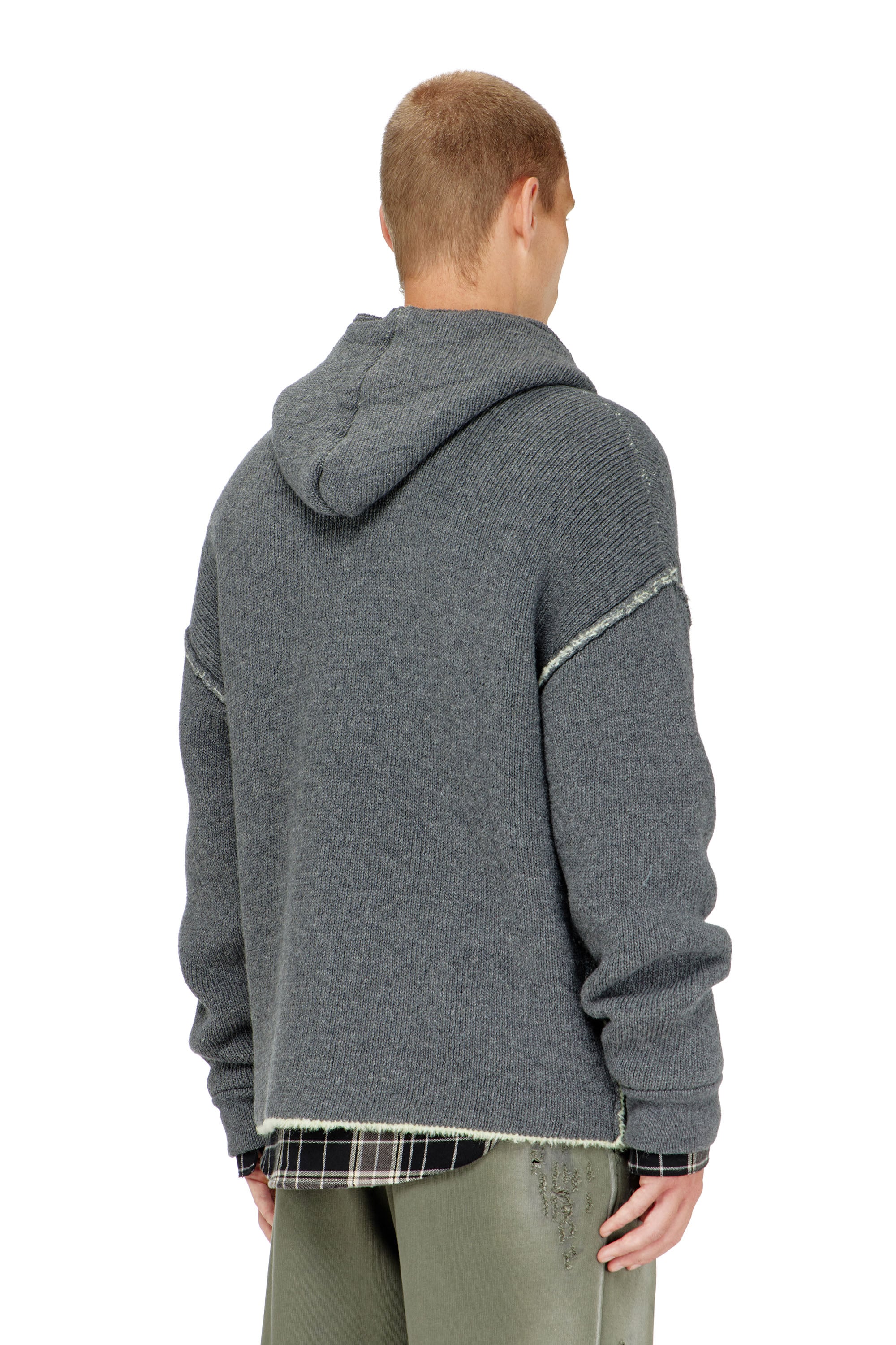 Diesel - K-BOUBBY, Hoodie con zip in maglia a doppia texture Uomo in ToBeDefined - 3