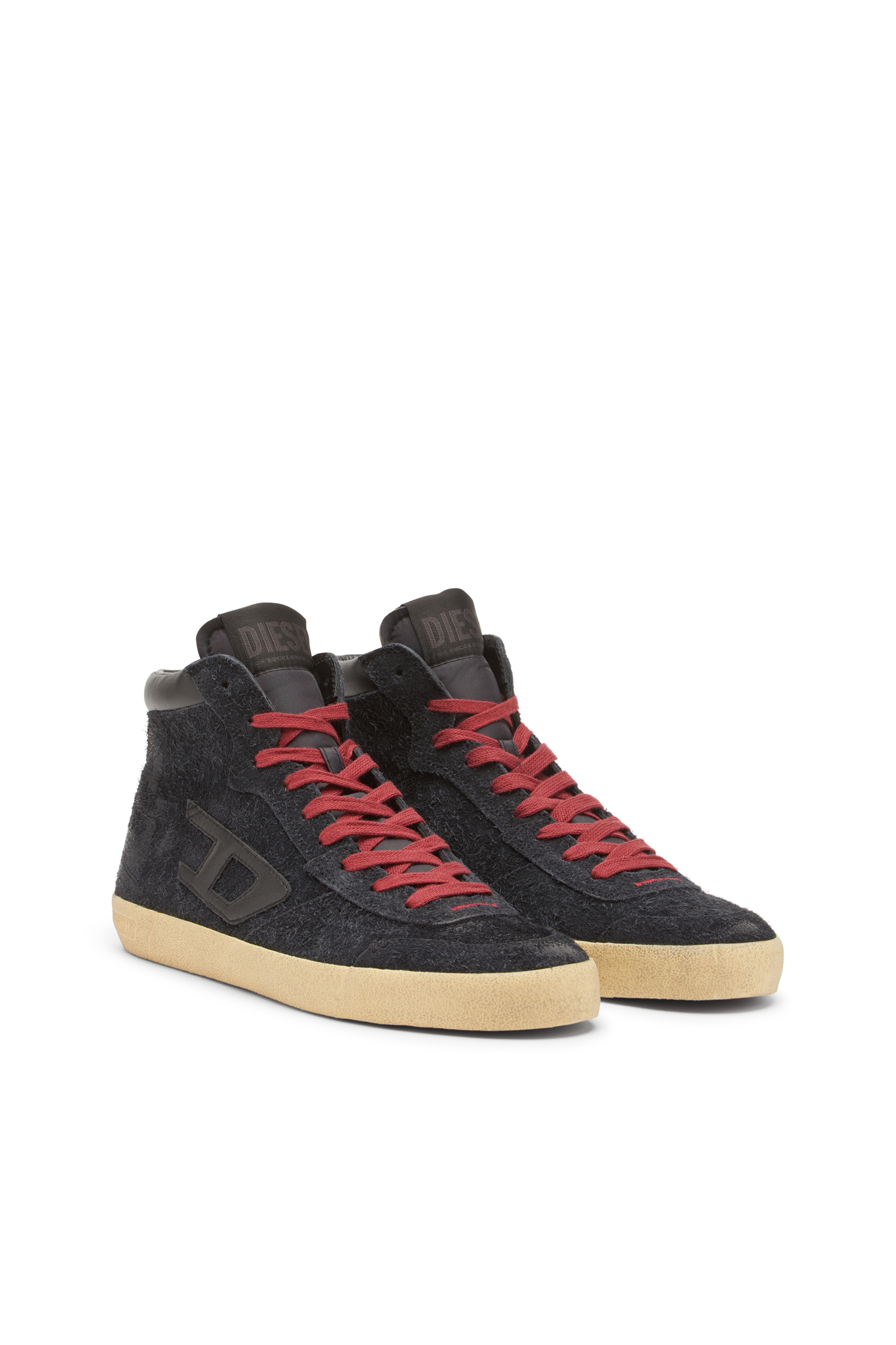 Diesel - S-LEROJI MID, S-Leroji-Sneaker high-top in suede effetto pelo Uomo in Nero - 2