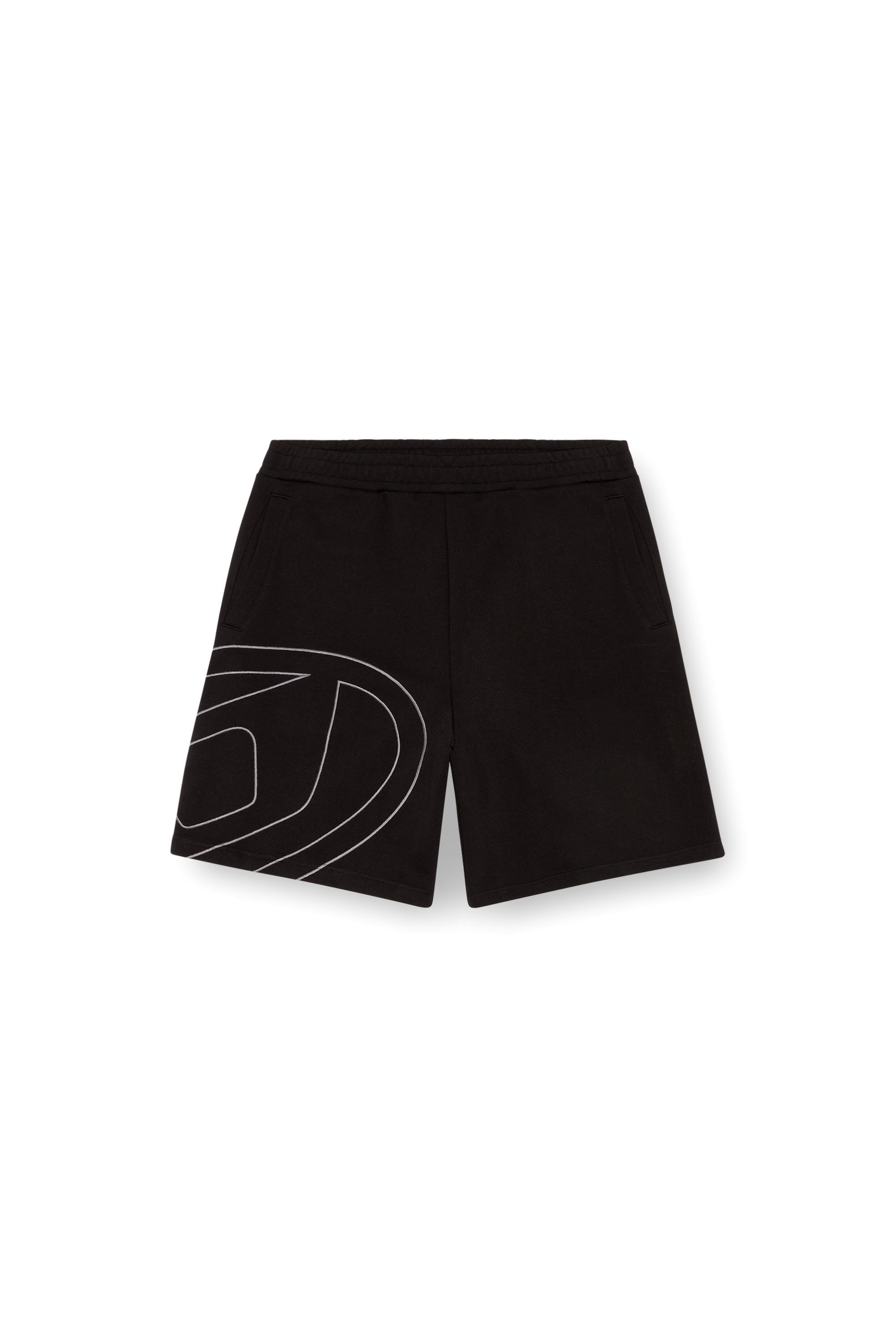 Diesel - P-CROW-MEGOVAL, Shorts sportivi con maxi logo D Uomo in Nero - 3