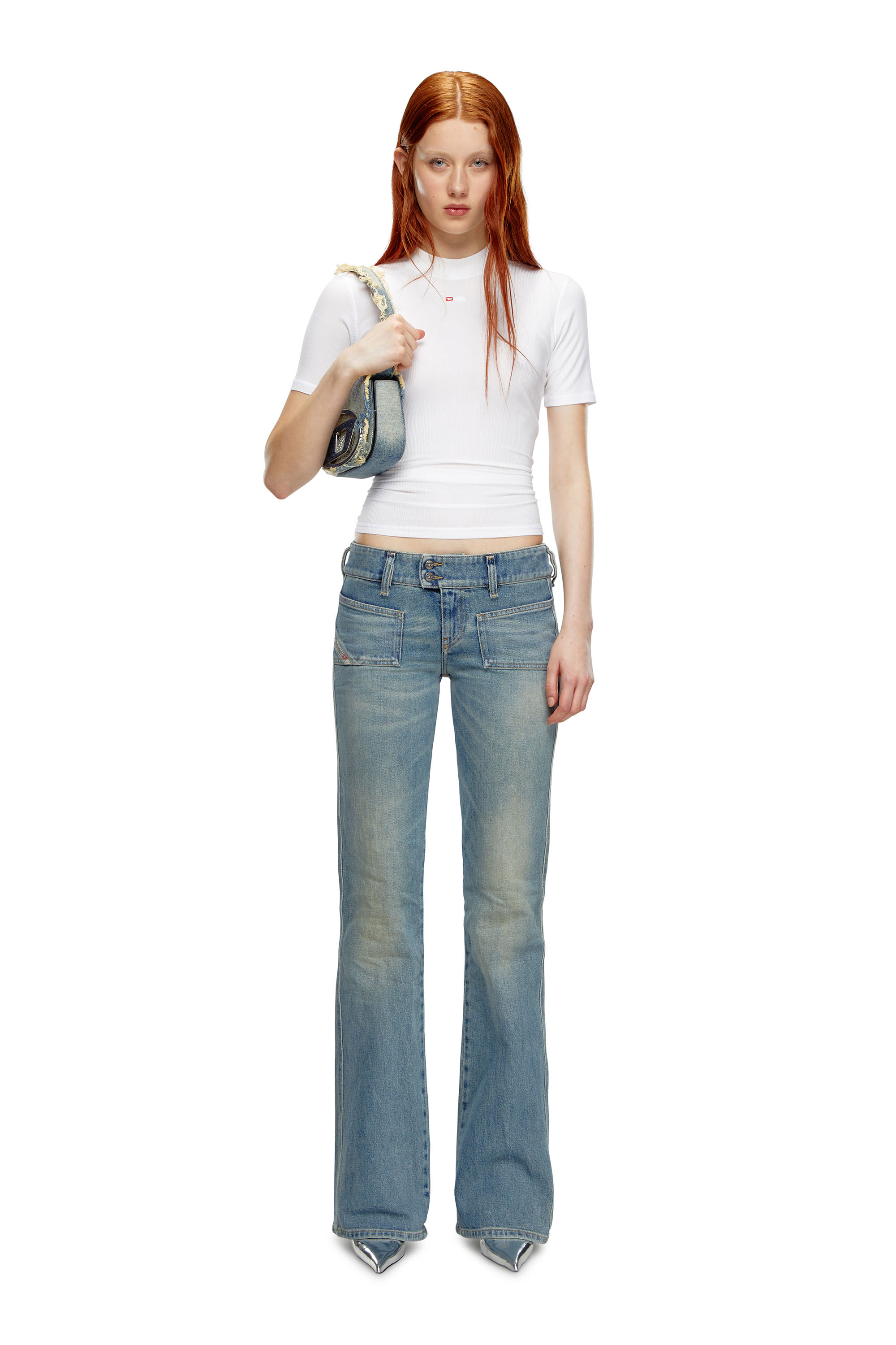 Diesel - Bootcut Jeans D-Hush 09J55 Donna, Blu Chiaro - Image 1