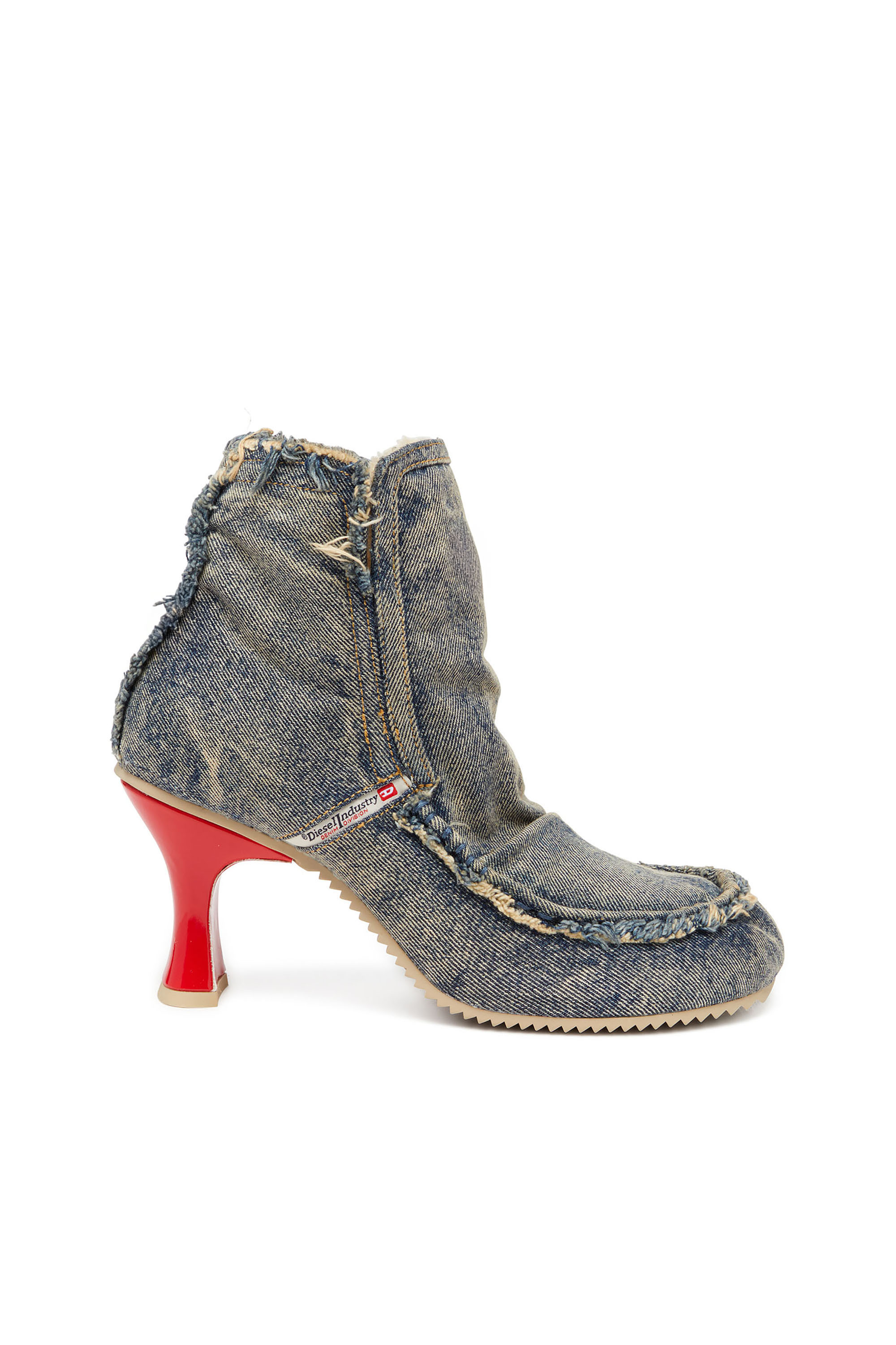 Diesel - D-WOODSTOCK HEEL AB, D-Woodstock - Stivali in denim con tacco Donna in Blu - 1
