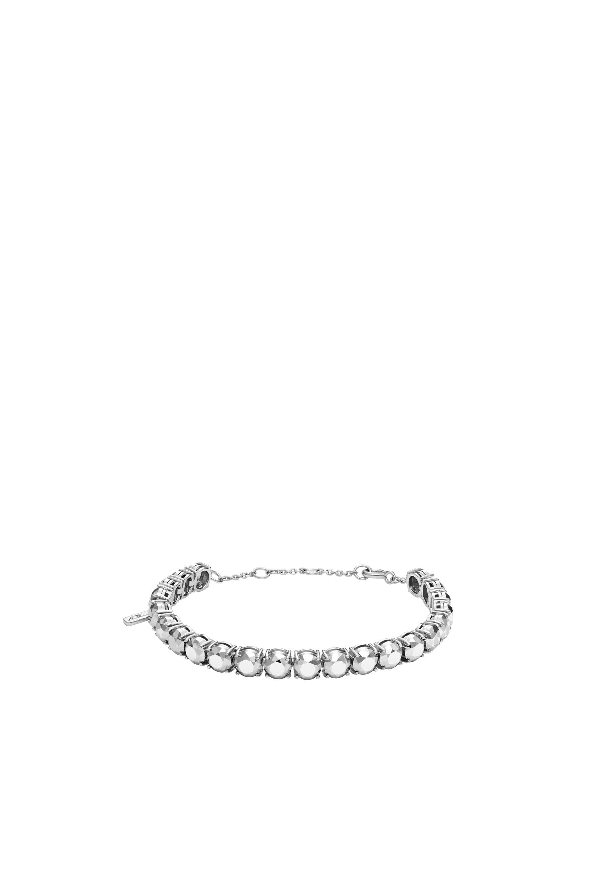 Diesel - DL1354040 JEWEL, Unisex Bracciale taglio diamante in argento sterling in Argento - Image 1