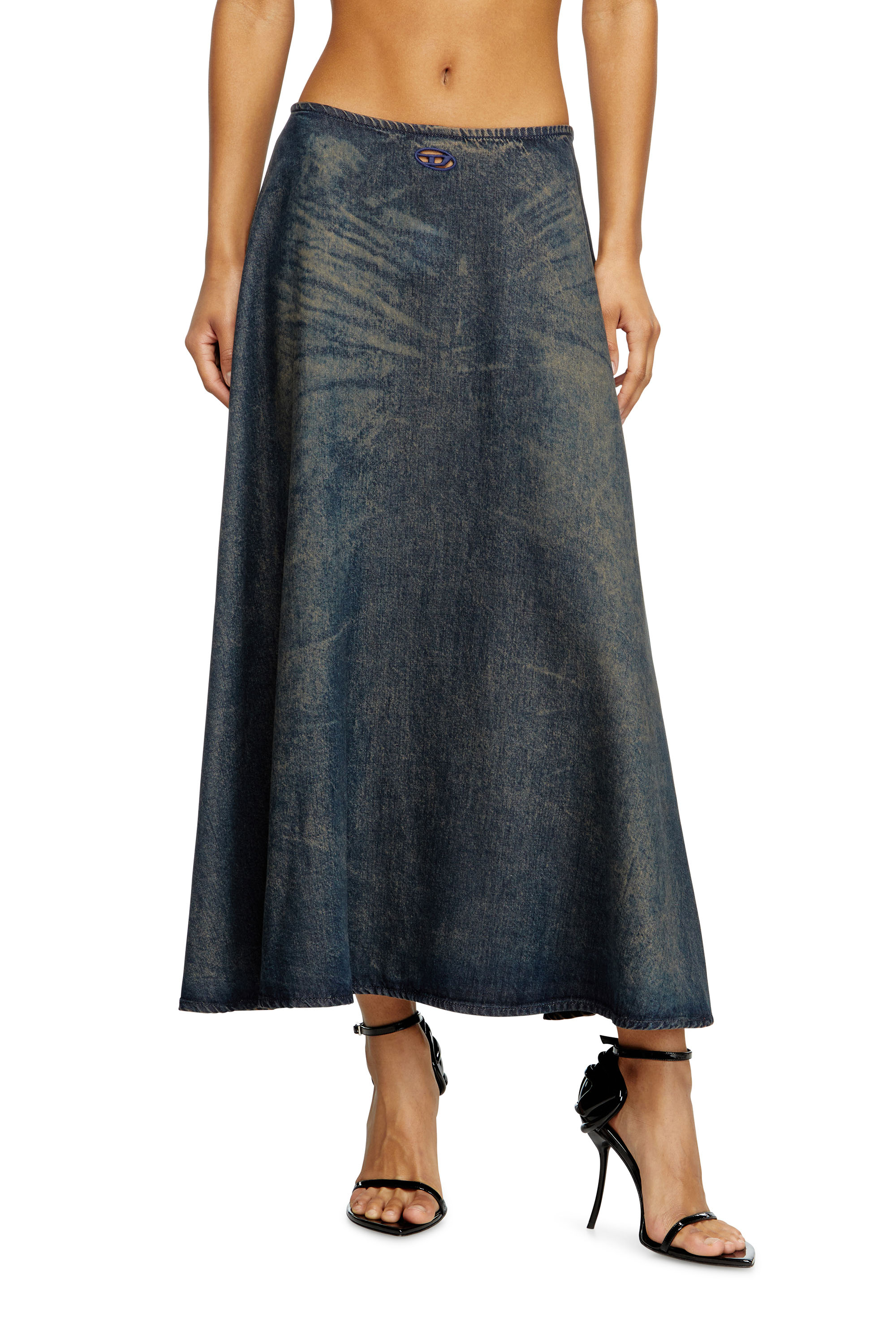 Diesel - DE-ANNIE-S, Gonna in denim fluido effetto dirt Donna in ToBeDefined - 1