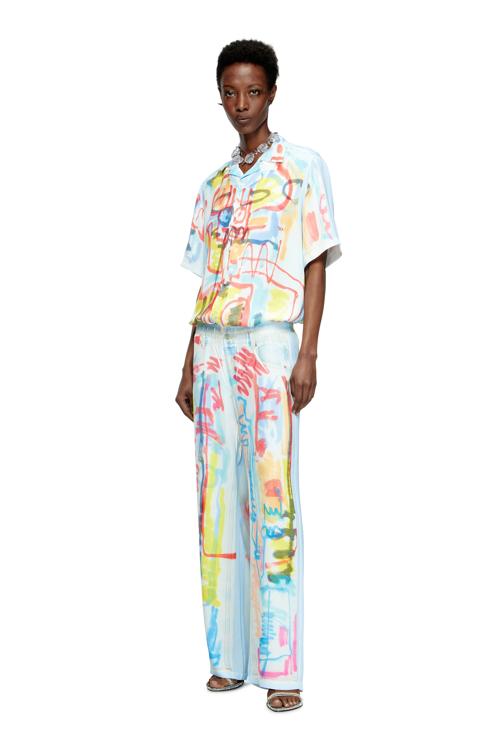 Diesel - P-AFTER-GRAFFITI-AFR, Pantalone relaxed con stampa graffiti Unisex in Multicolor - 6