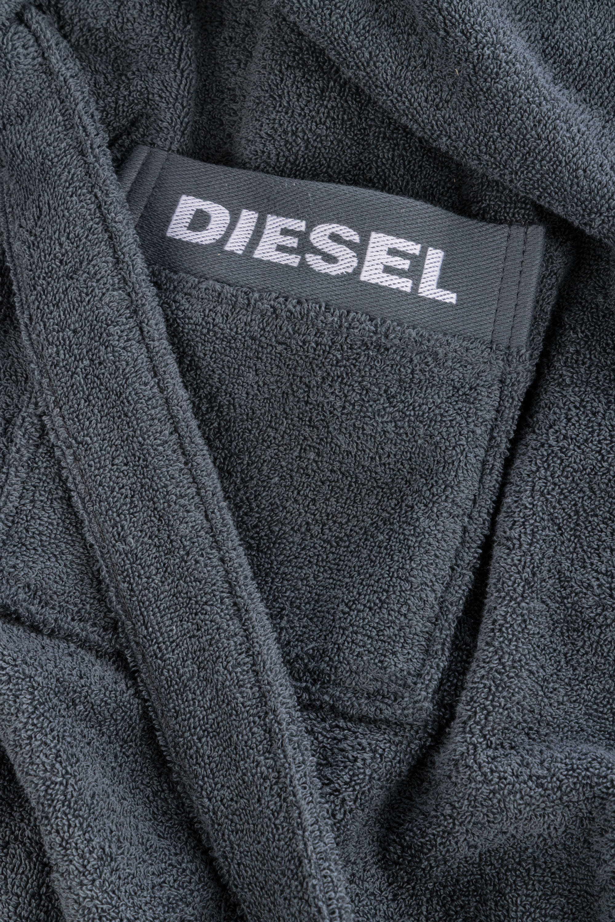 Diesel - 1015121 LOGO-COTTON BATHROBE SIZE XL/XXL, Accappatoio in Spugna di Cotone, taglia XL/XXL Unisex in Grigio - 2