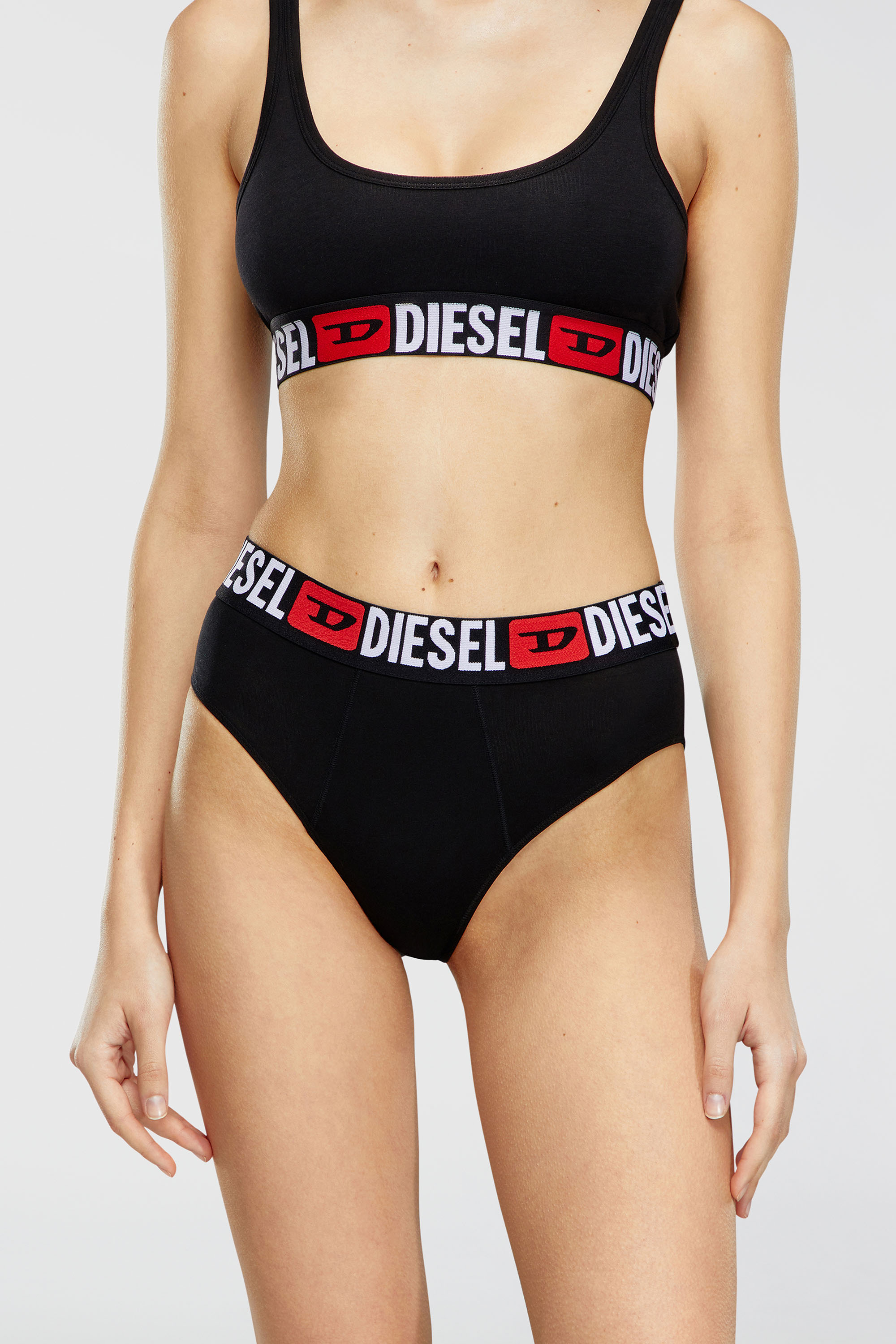 Diesel - UFPN-BLANCA-R-THREEPACK, Set da tre slip a coste a vita alta Donna in Nero - 3