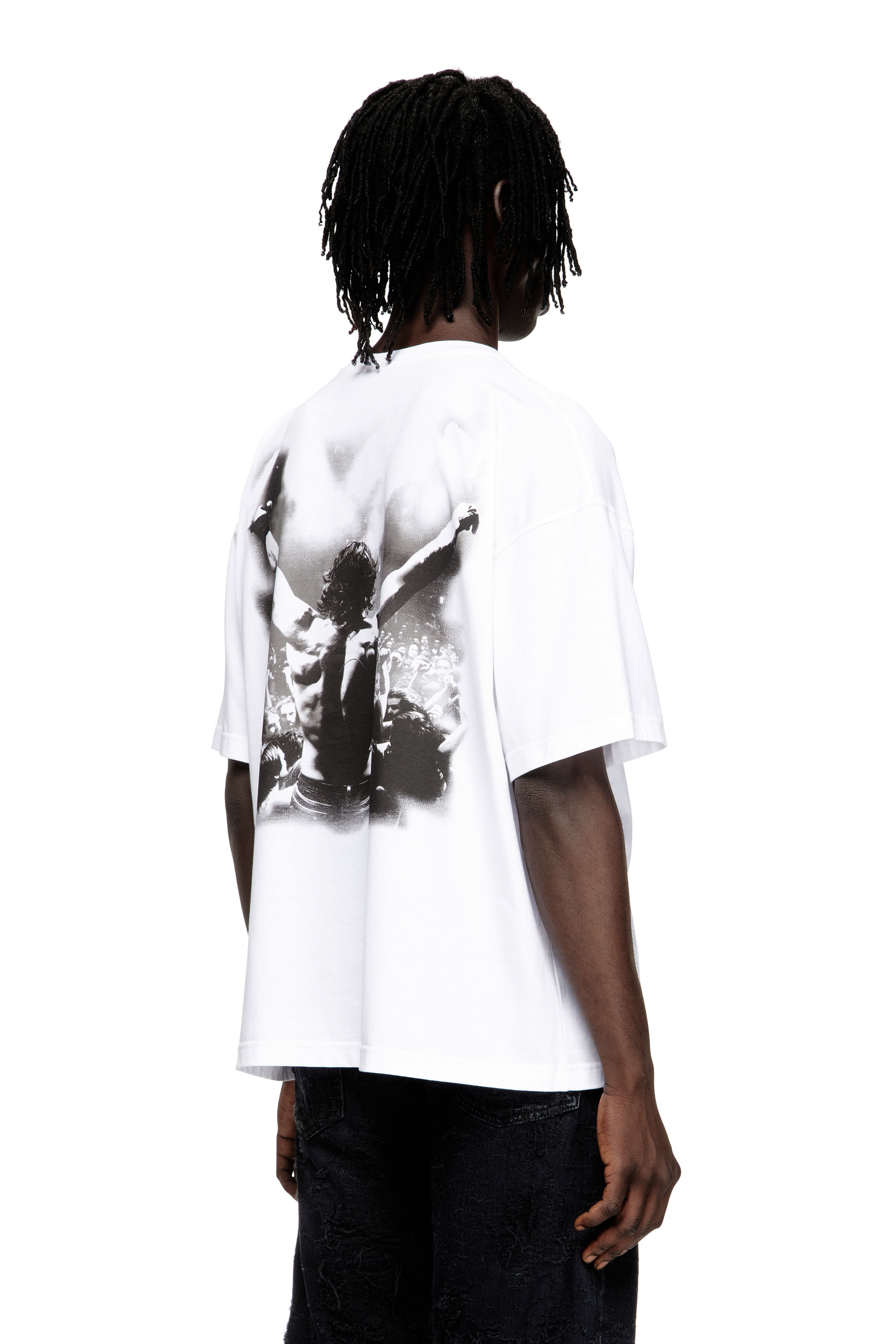 Diesel - T-BOXT-T23, T-shirt in cotone con stampa grafica Uomo in Bianco - 4