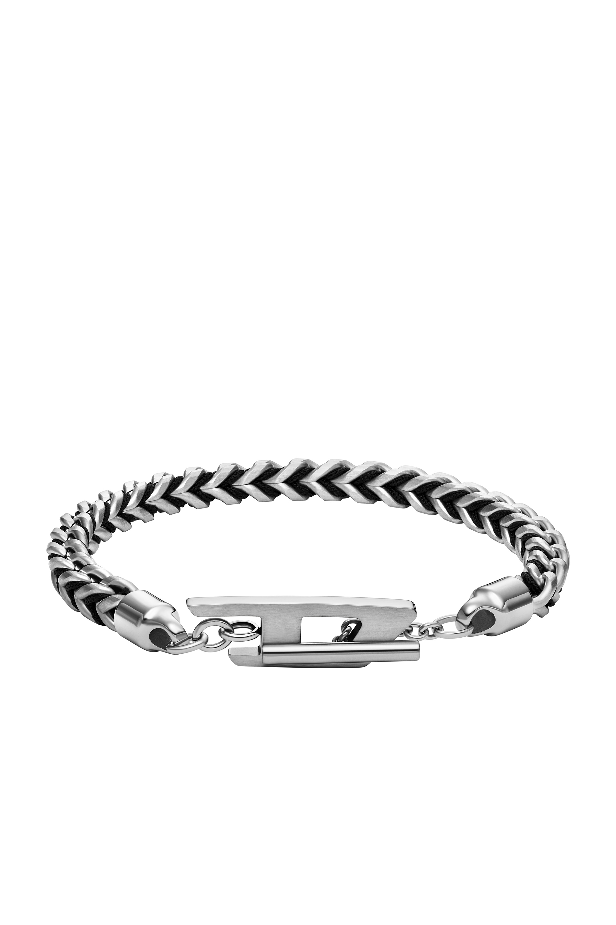 Diesel - DX1540040, Bracciale a catena in acciaio inossidabile intrecciato Unisex in Argento - 1