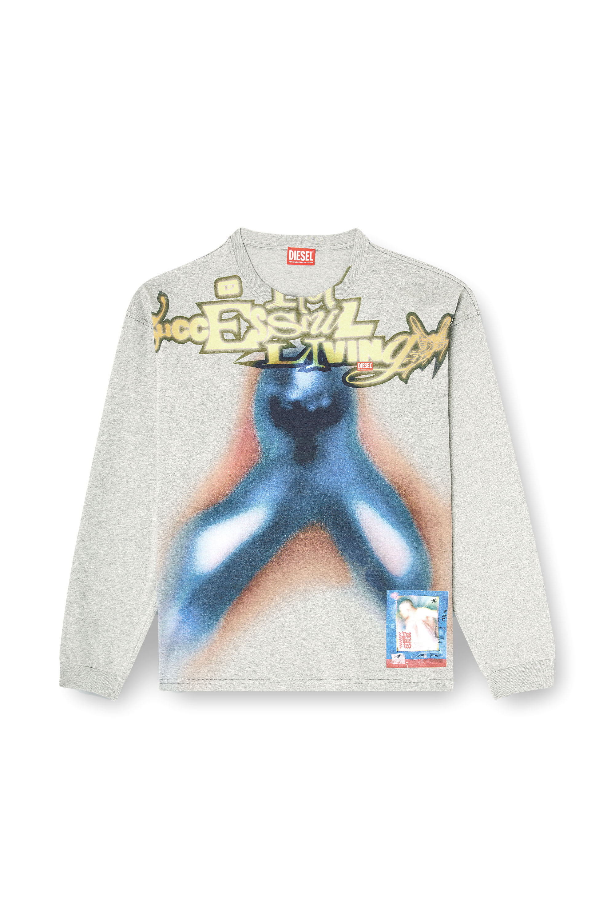 Diesel - T-BOXT-LS-V1, Maglietta in cotone con stampa digitale Uomo in Multicolor - 3