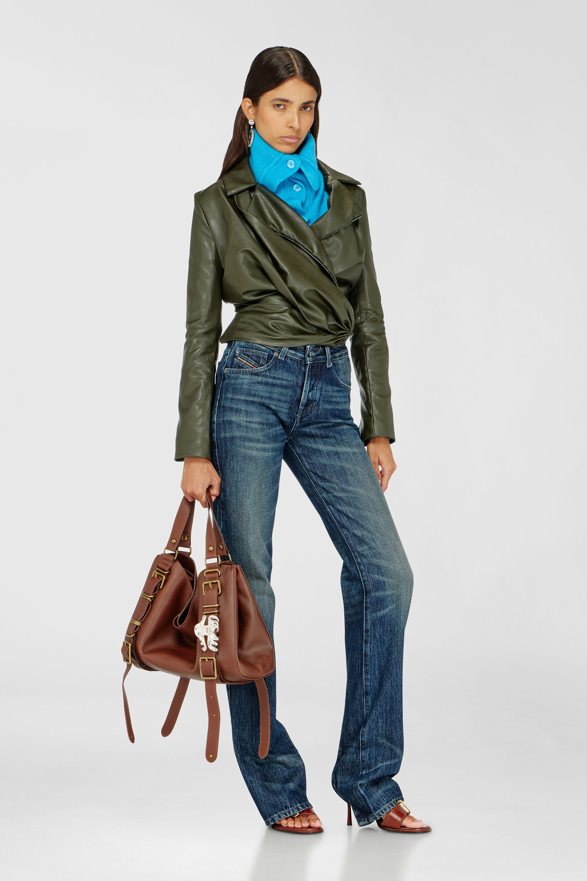 Diesel - D-ONE TOPHANDLE M, D-One-Borsa media a mano in pelle trattata Unisex in Marrone - 3