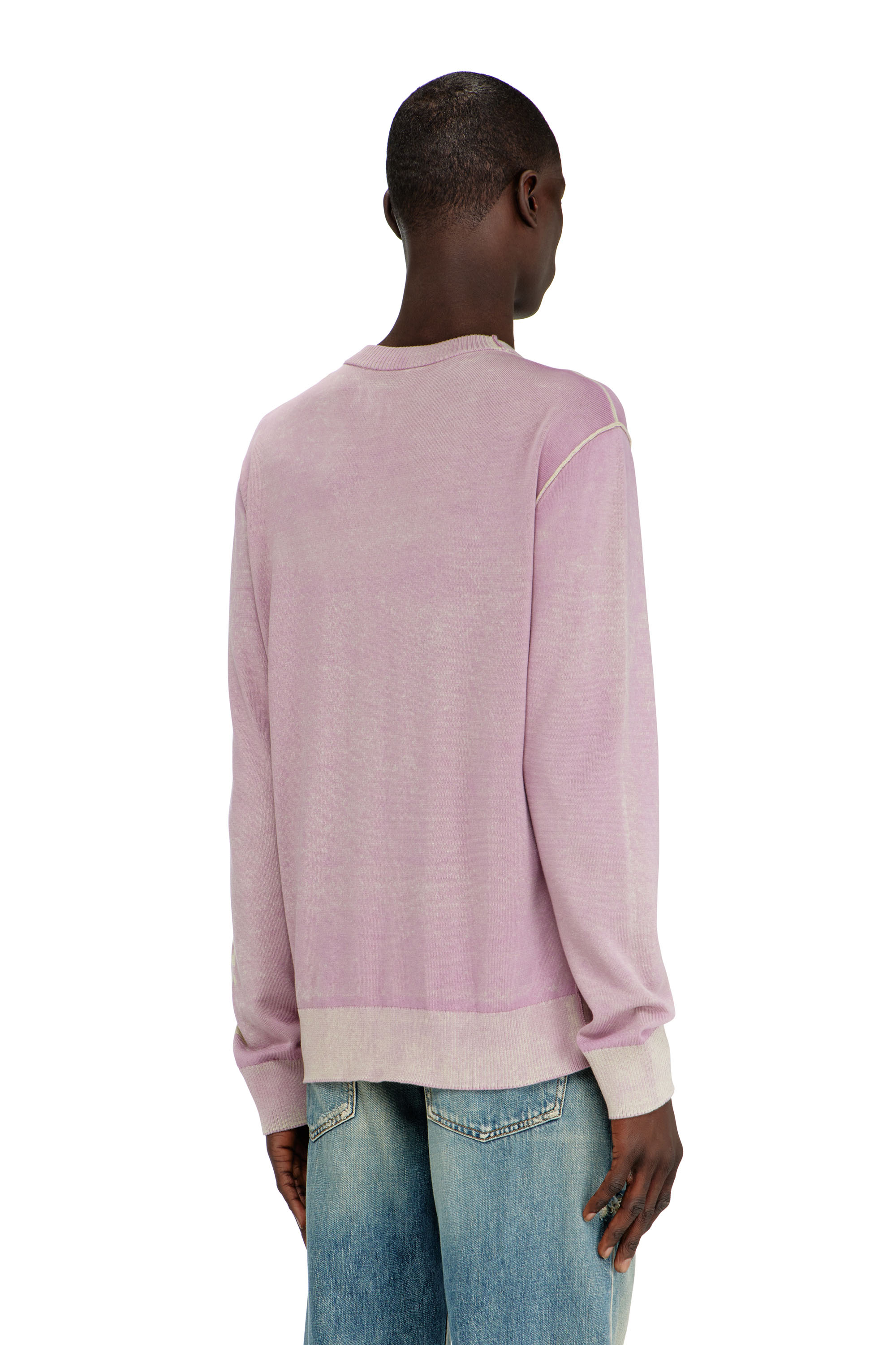 Diesel - K-LAUTI, Maglia in cotone lavorato con slogan Uomo in Viola - 4