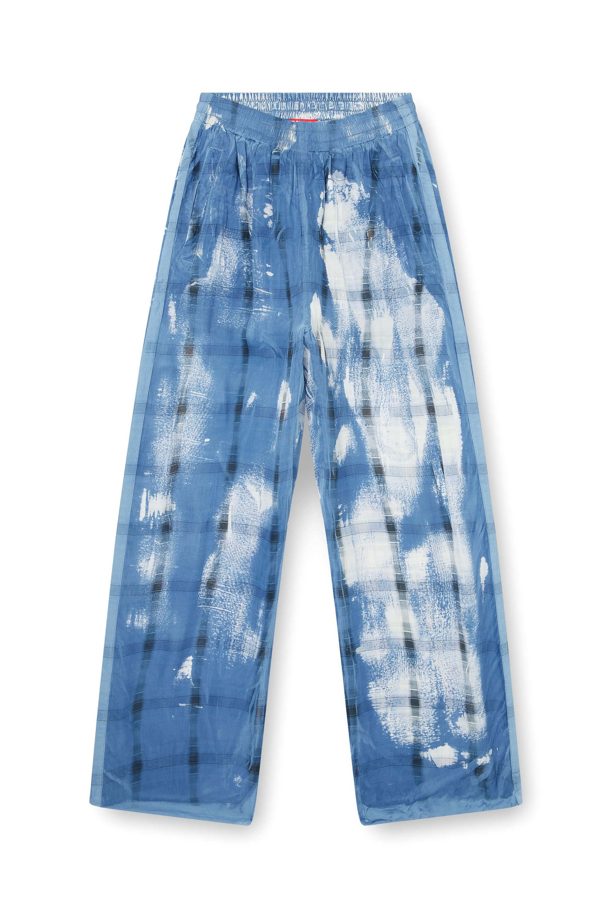 Diesel - P-OLLY, Pantaloni tuta a scacchi effetto X-Ray Uomo in Blu - 2