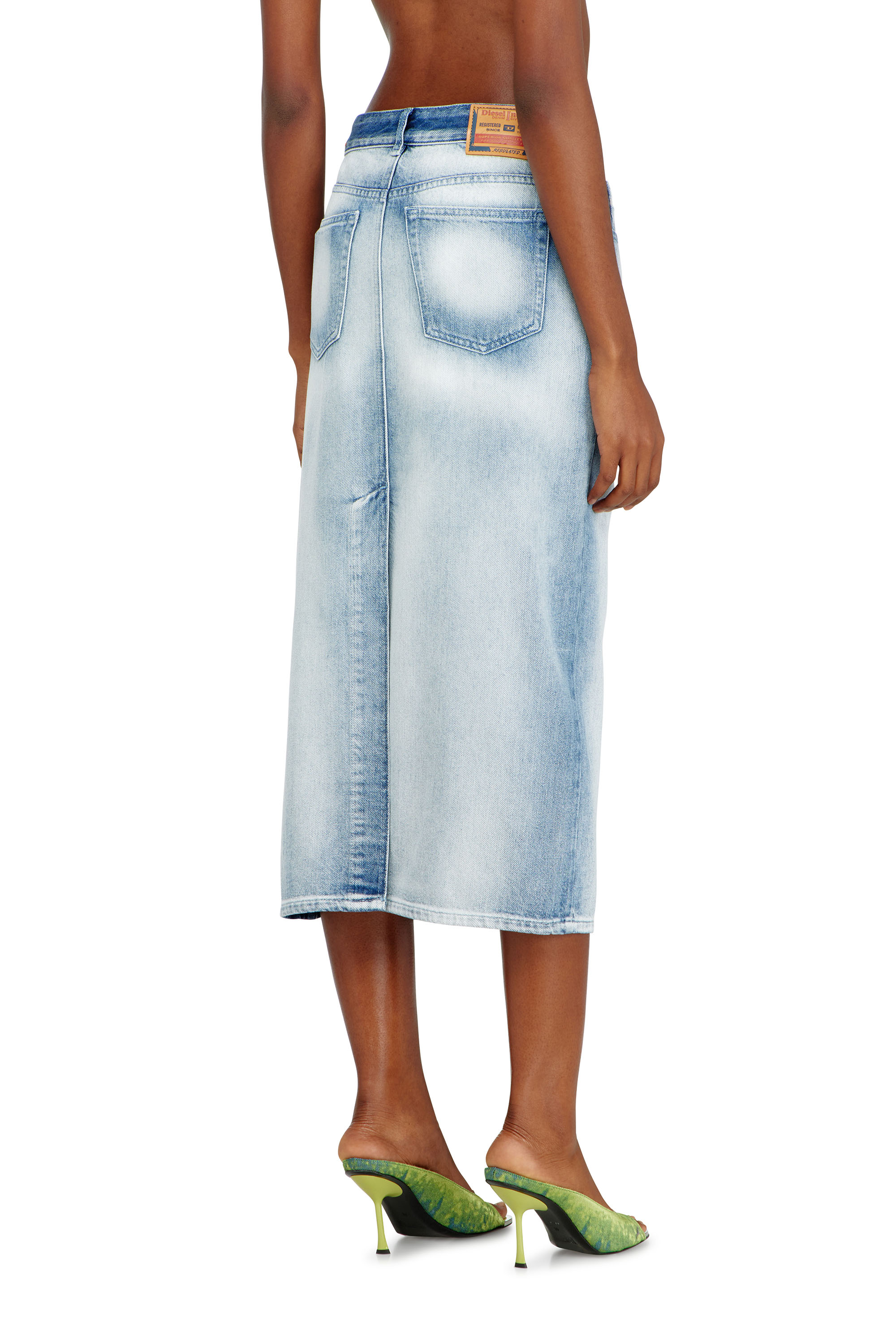 Diesel - DE-SKYE-FSI, Gonna in denim skeleton medio-chiaro Donna in Blu - 4