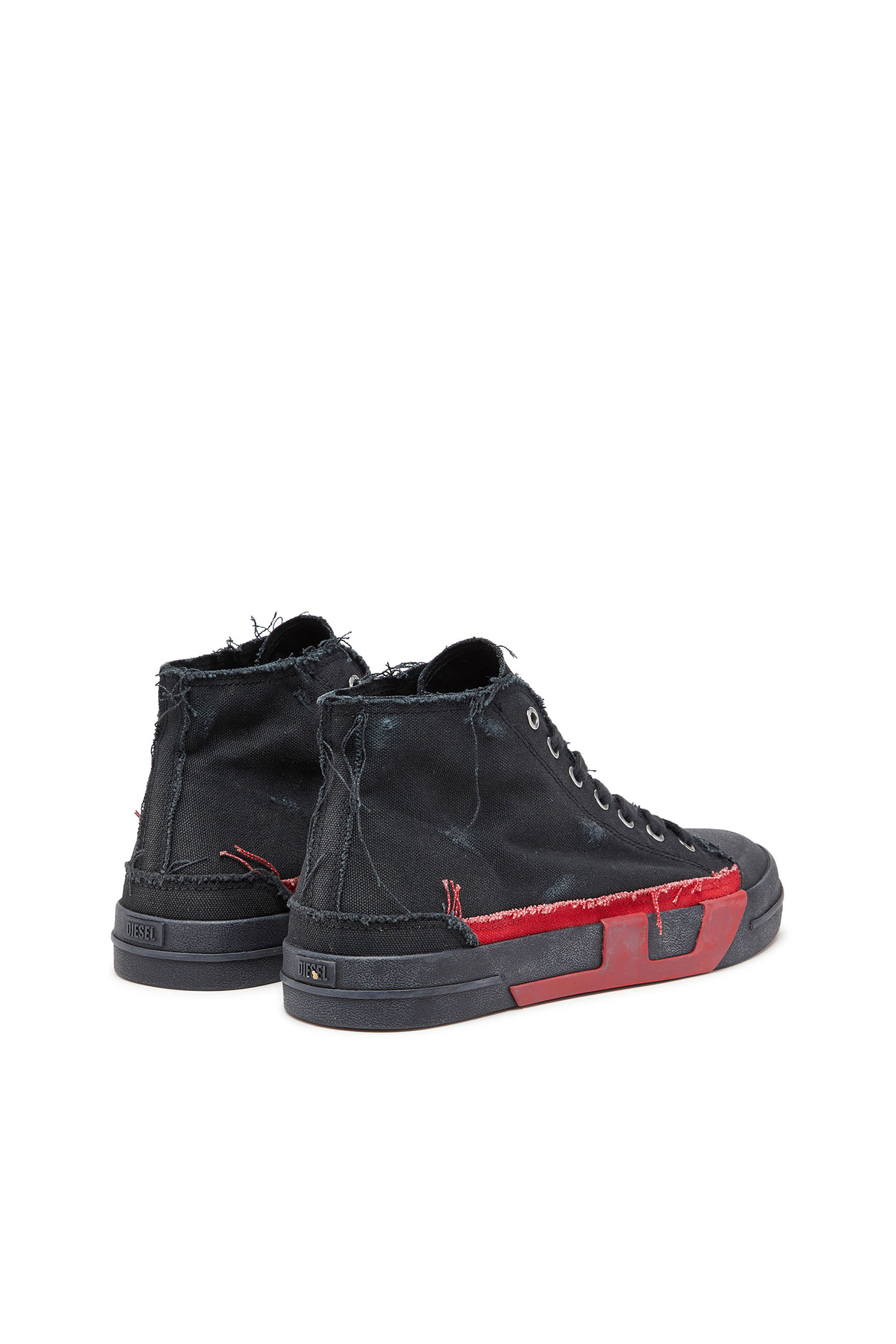 Diesel - S-D-VERSE MID II, Sneaker high-top in canvas distressed Uomo in Multicolor - 3
