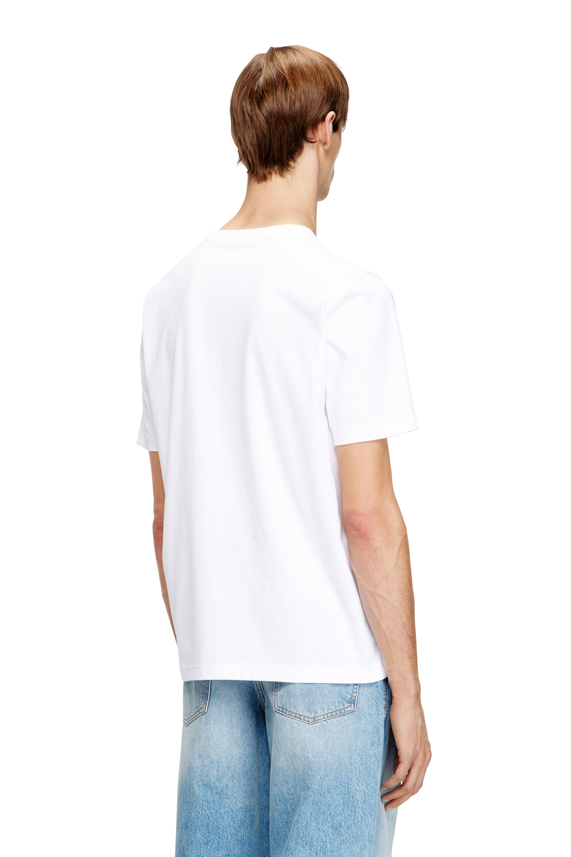 Diesel - T-ADJUST-V5, T-shirt regular in cotone con stampa a rilievo Uomo in Bianco - 4