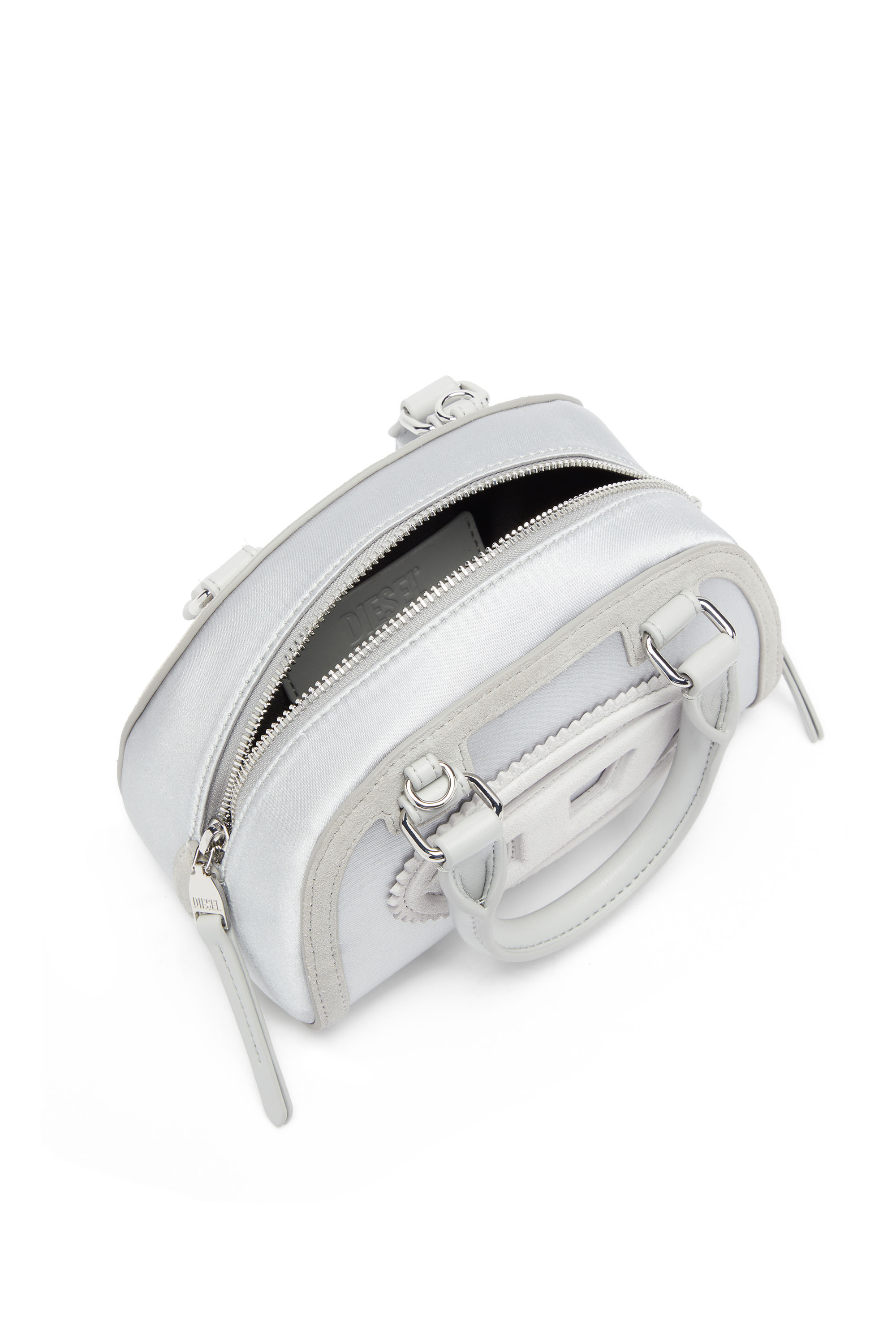 Diesel - 1DR DOME CROSSBODY, 1DR Dome - Borsa bowling mini in raso e scamosciato Donna in Argento - 4