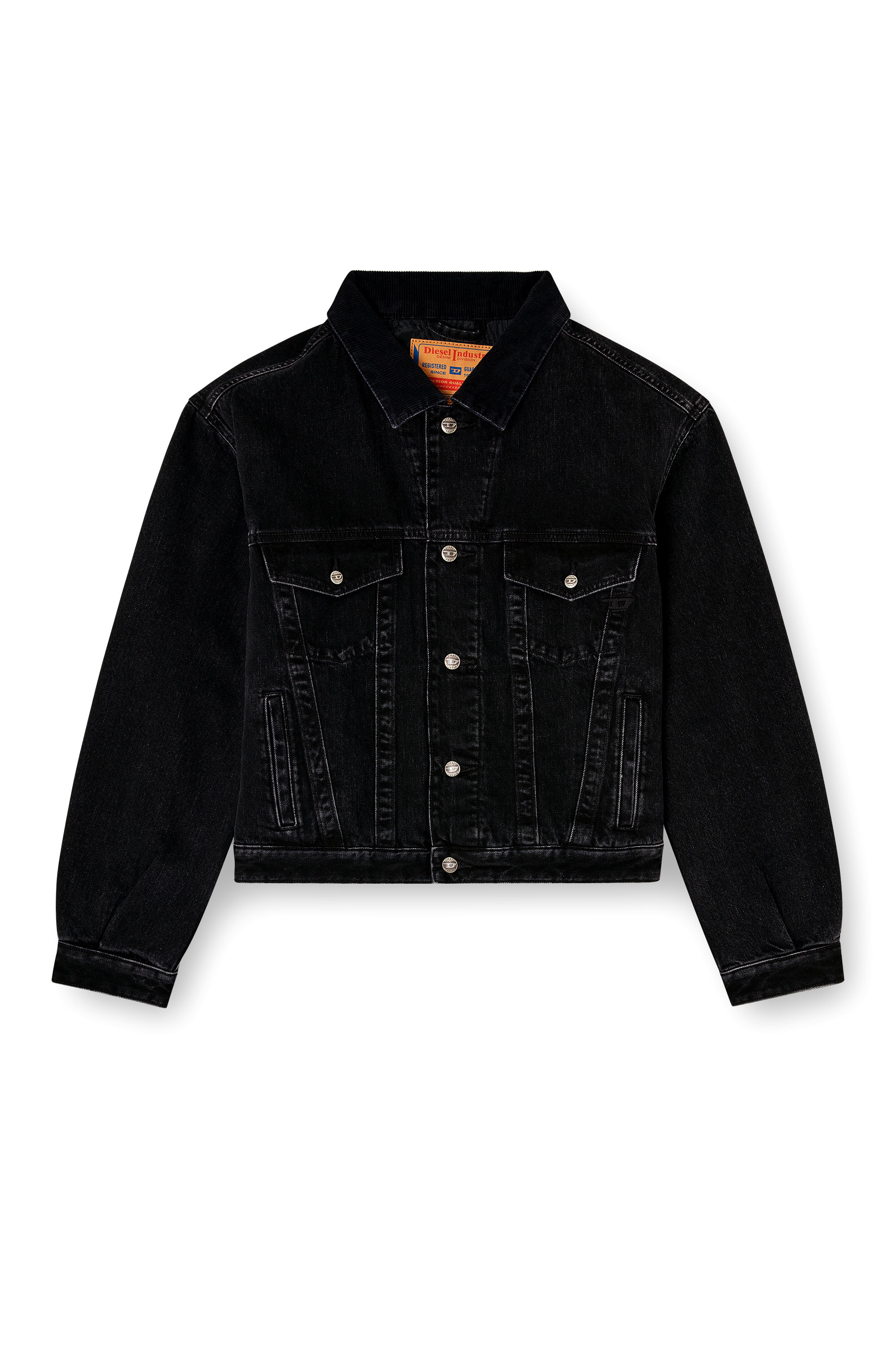 Diesel - D-RANGER-T, Giacca trucker imbottita in denim Unisex in Nero - 4