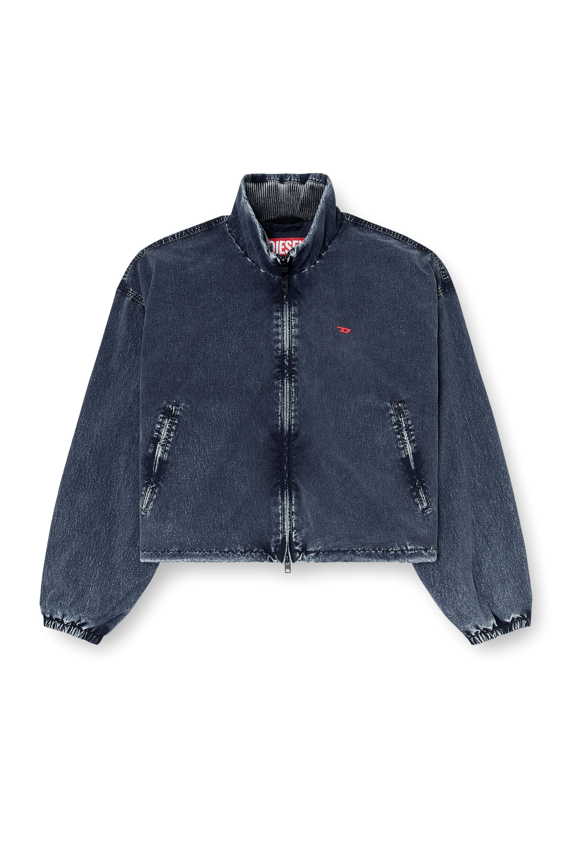 Diesel - G-LEAMER, Giacca windbreaker in taslan acid-wash Donna in Blu - 3