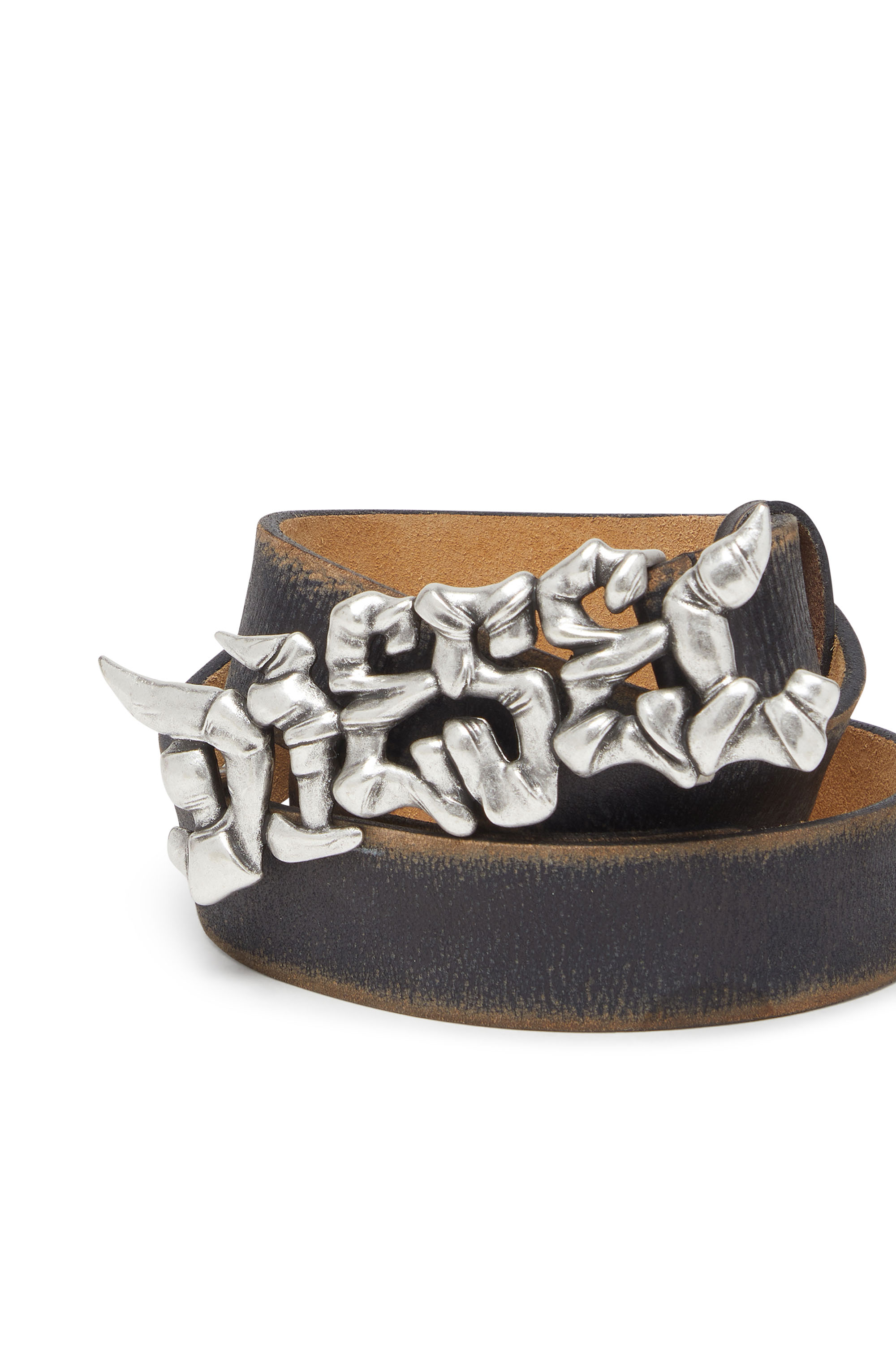 Diesel - B-GRAFFITI, Cintura 3.5cm in pelle trattata con fibbia graffiti Unisex in Multicolor - 3