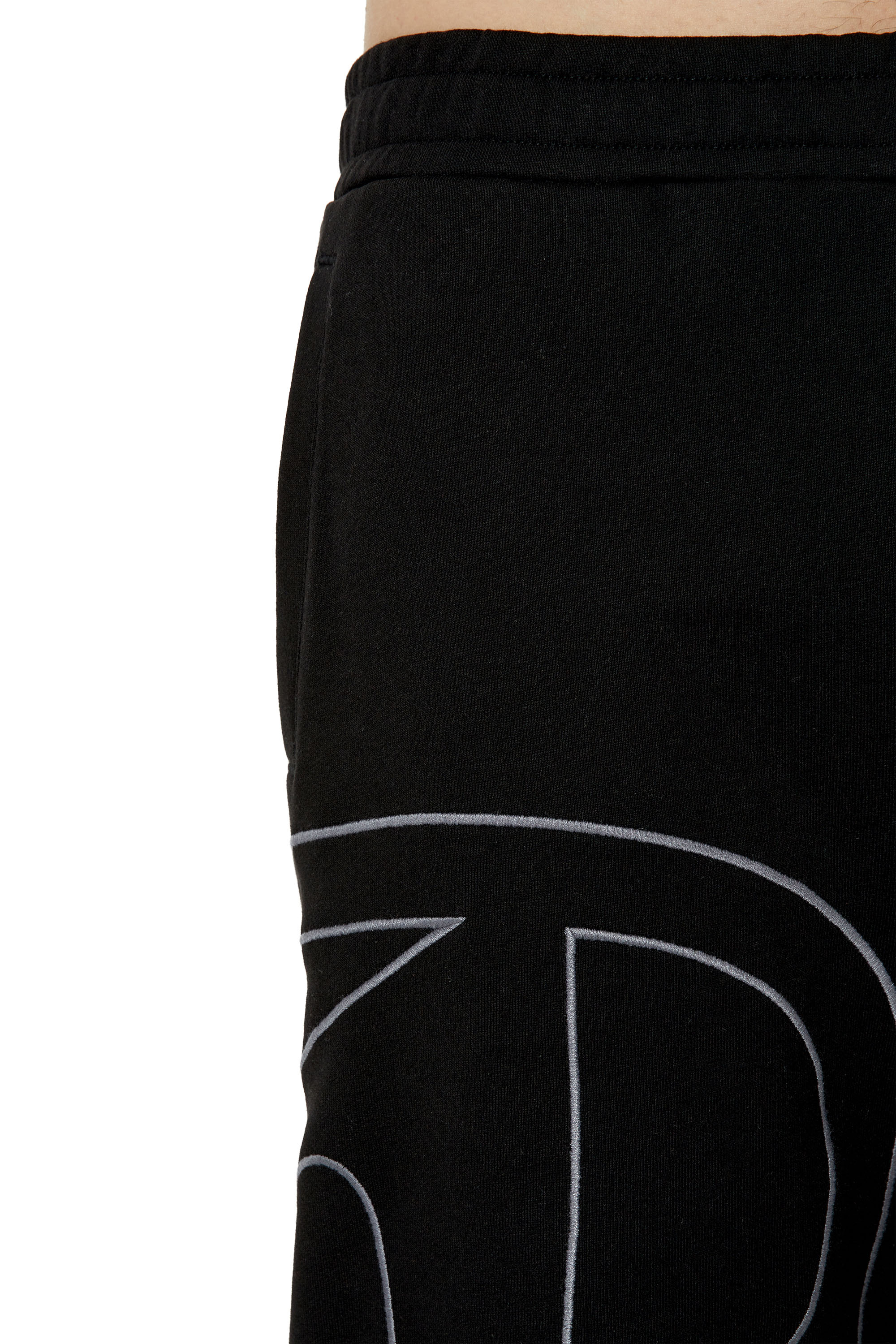 P-CROW-MEGOVAL, Nero Diesel - P-CROW-MEGOVAL, Shorts sportivi con maxi logo D Uomo in Nero - 5
