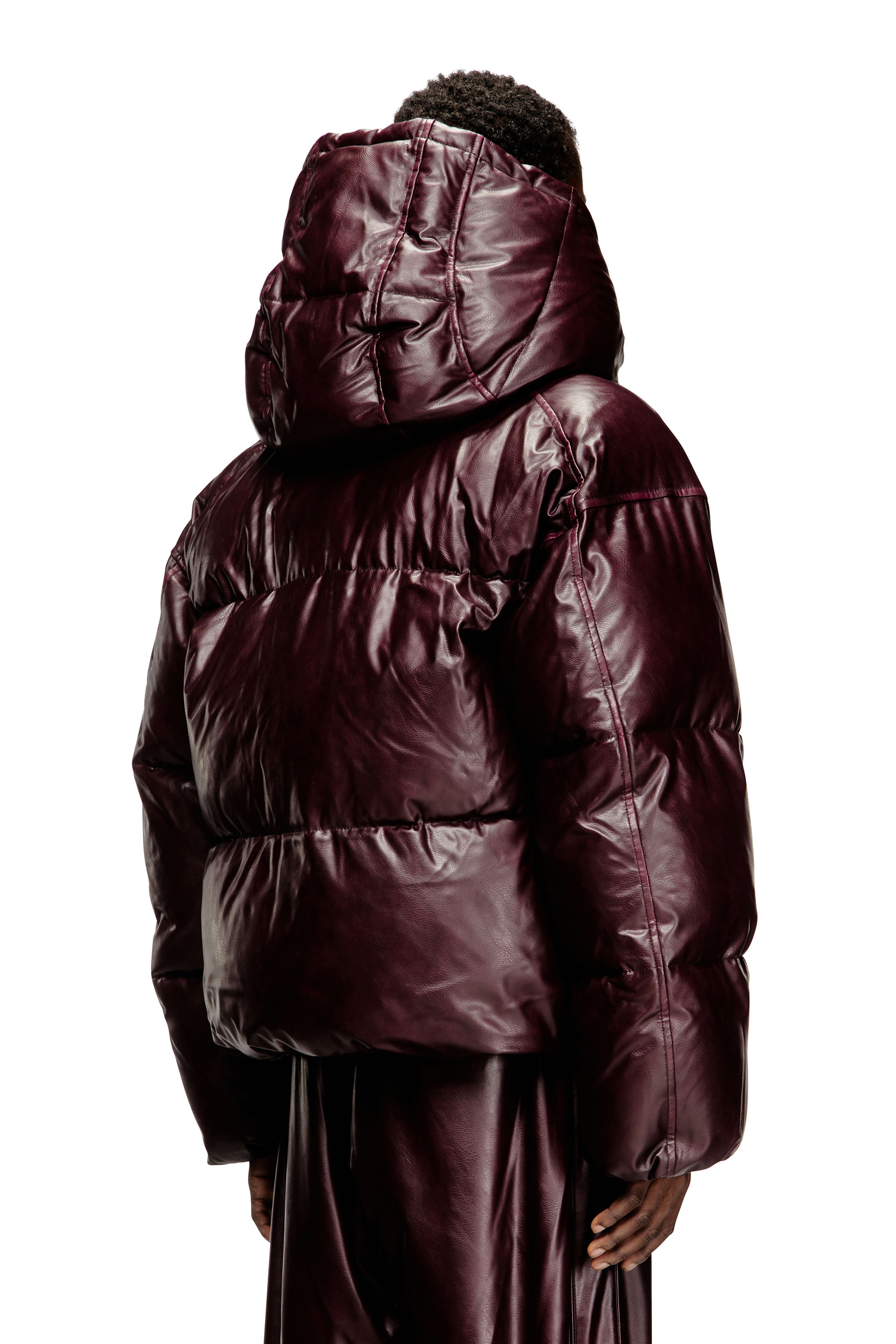 Diesel - FR-W-MYLEY, Piumino con cappuccio burgundy Uomo in Rosso - 4