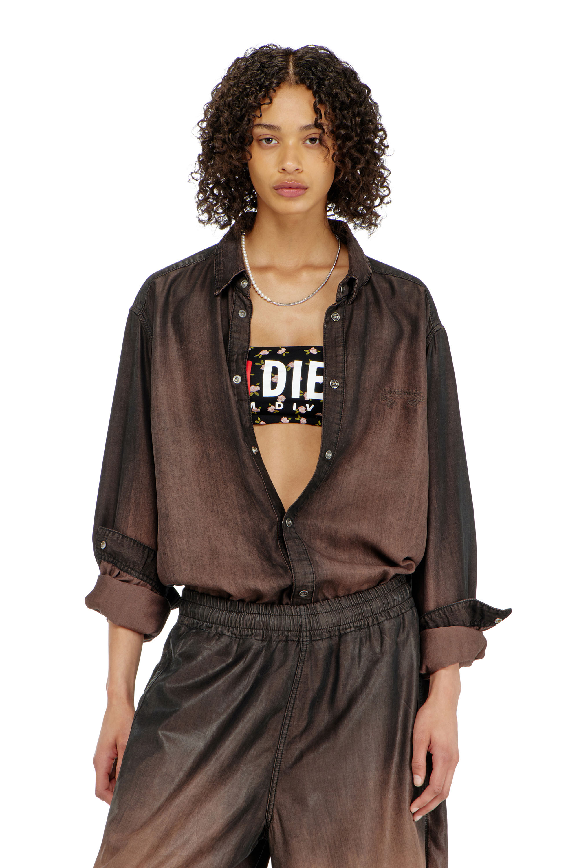 Diesel - MELANIE-C-D-CORE, Reggiseno a fascia in cotone con stampa floreale all-over Donna in ToBeDefined - 2