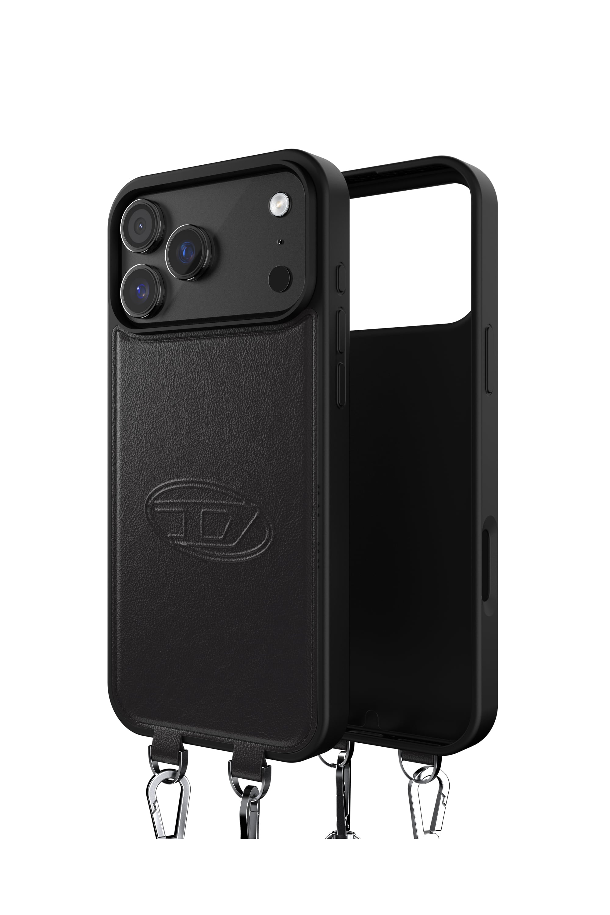 Diesel - 60663 MOULDED CASE, Cover Oval D con cinturino e MagSafe per iPhone 17 Pro Max Unisex in Nero - 1