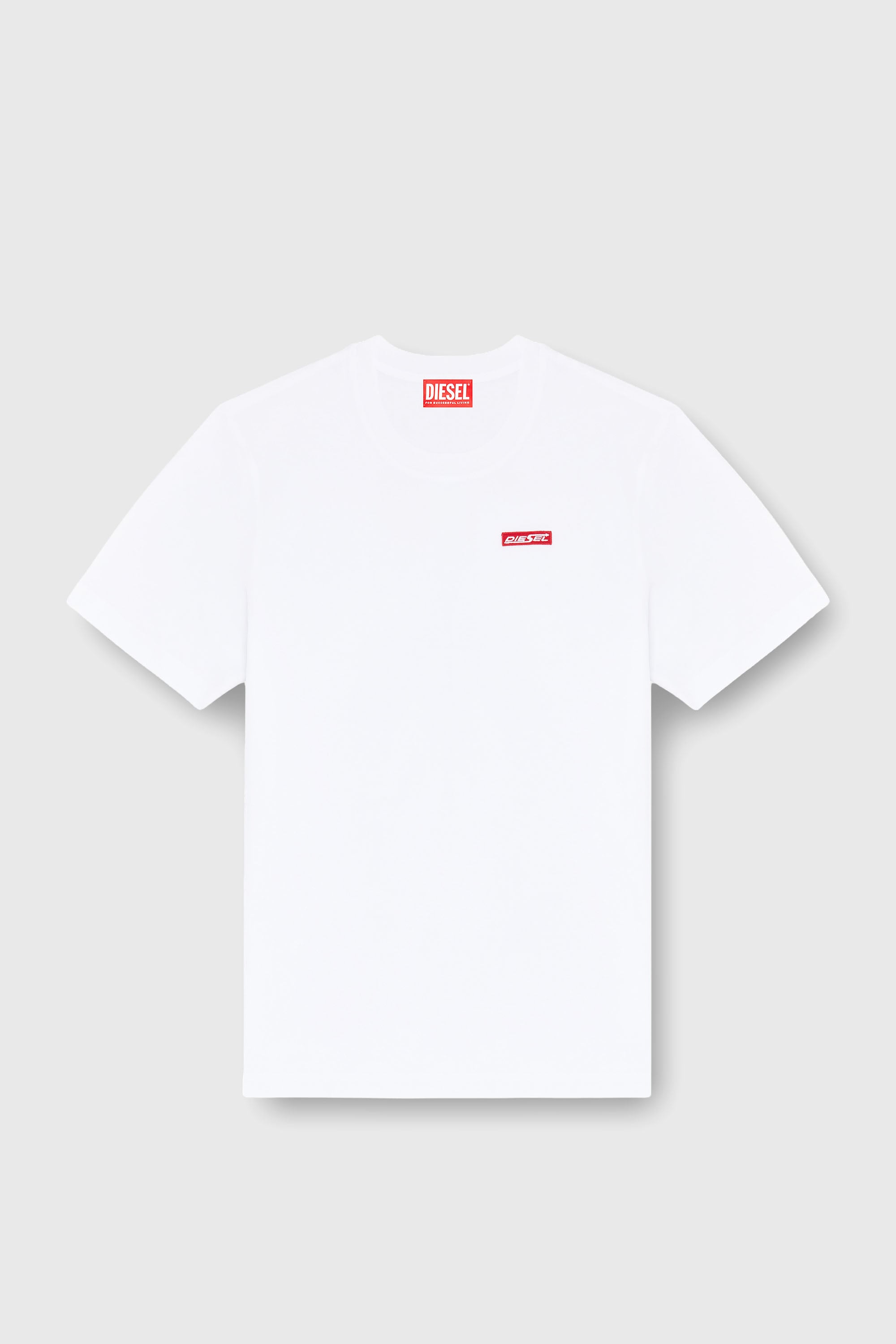 Diesel - T-ADJUST-AA12, T-shirt in cotone con patch logo Uomo in Bianco - 2