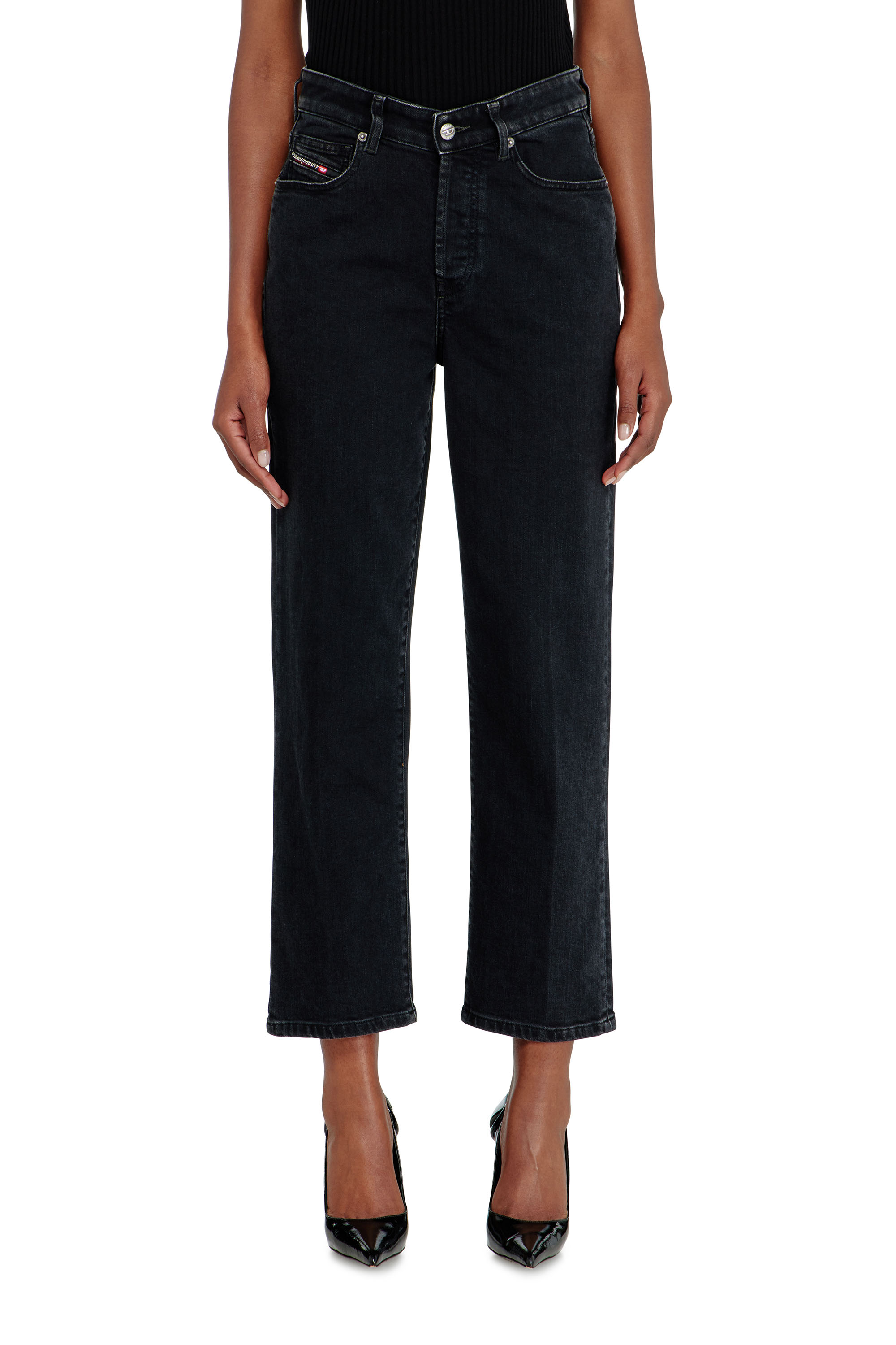 Diesel - Regular Jeans 1981 D-Went 09N89 Donna, Nero/Grigio scuro - Image 4