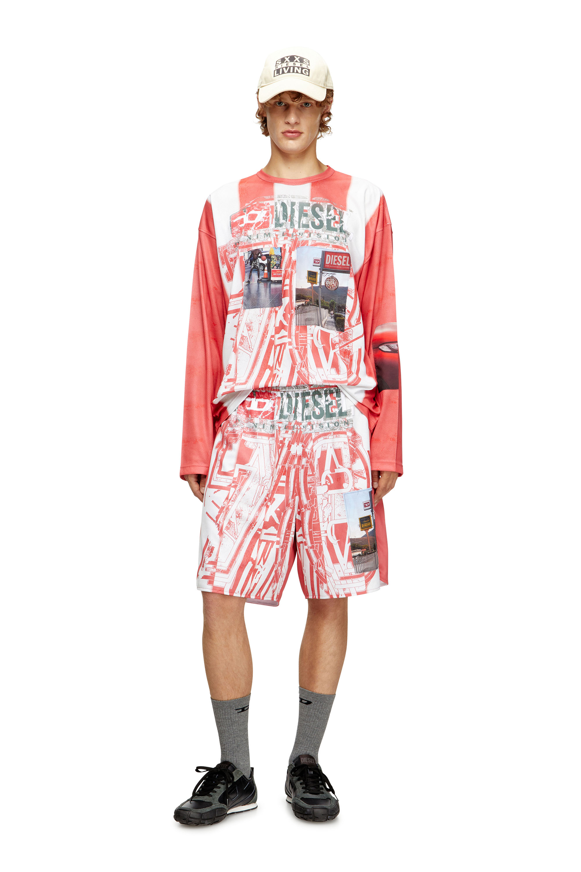 Diesel - T-RUBY, T-shirt a manica lunga con patch fotografiche Uomo in Multicolor - 1