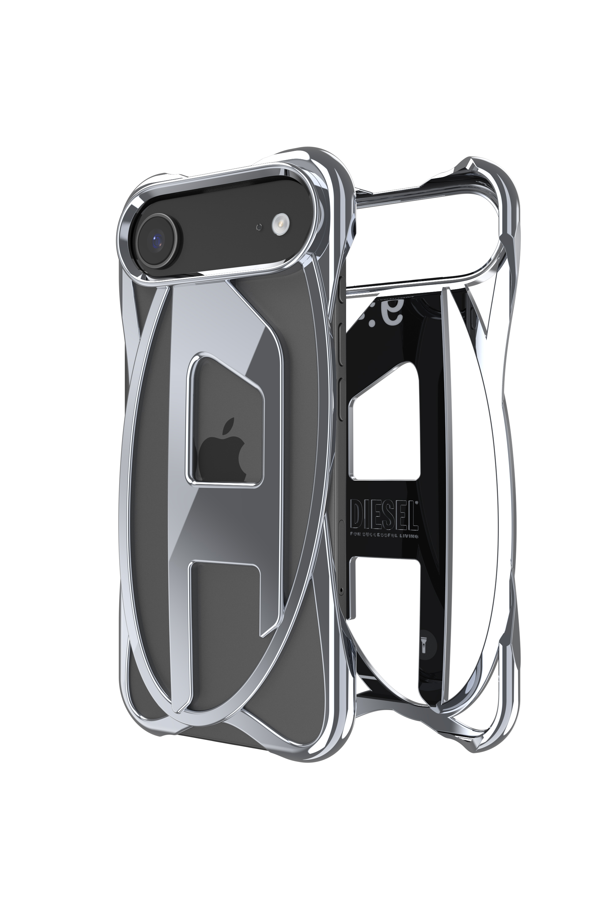 Diesel - 60444 D FRAME CASE, Custodia Caged D lucida per iPhone 17 Air Unisex in Grigio - 1