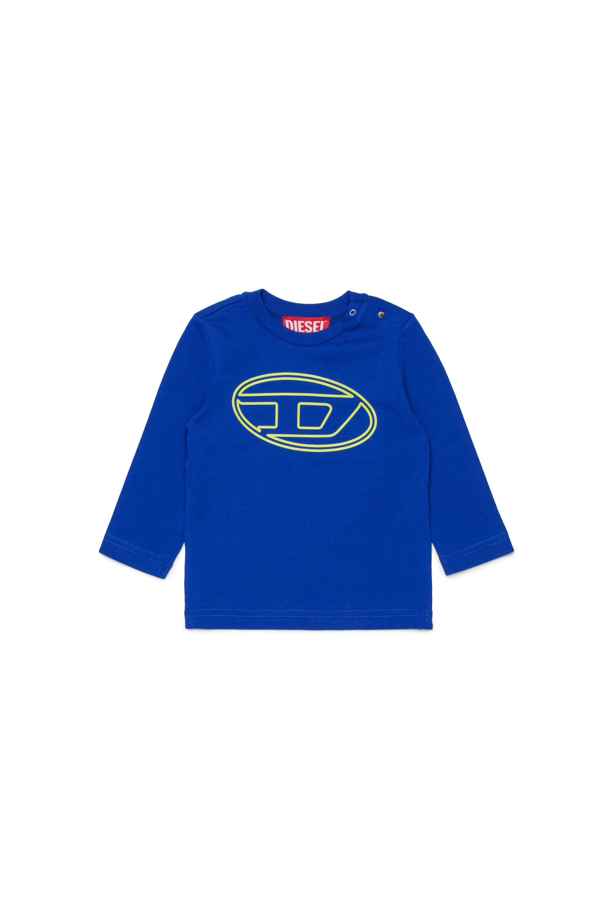 Diesel - TRULLYB, T-shirt in cotone con stampa logo Unisex in Blu - 1