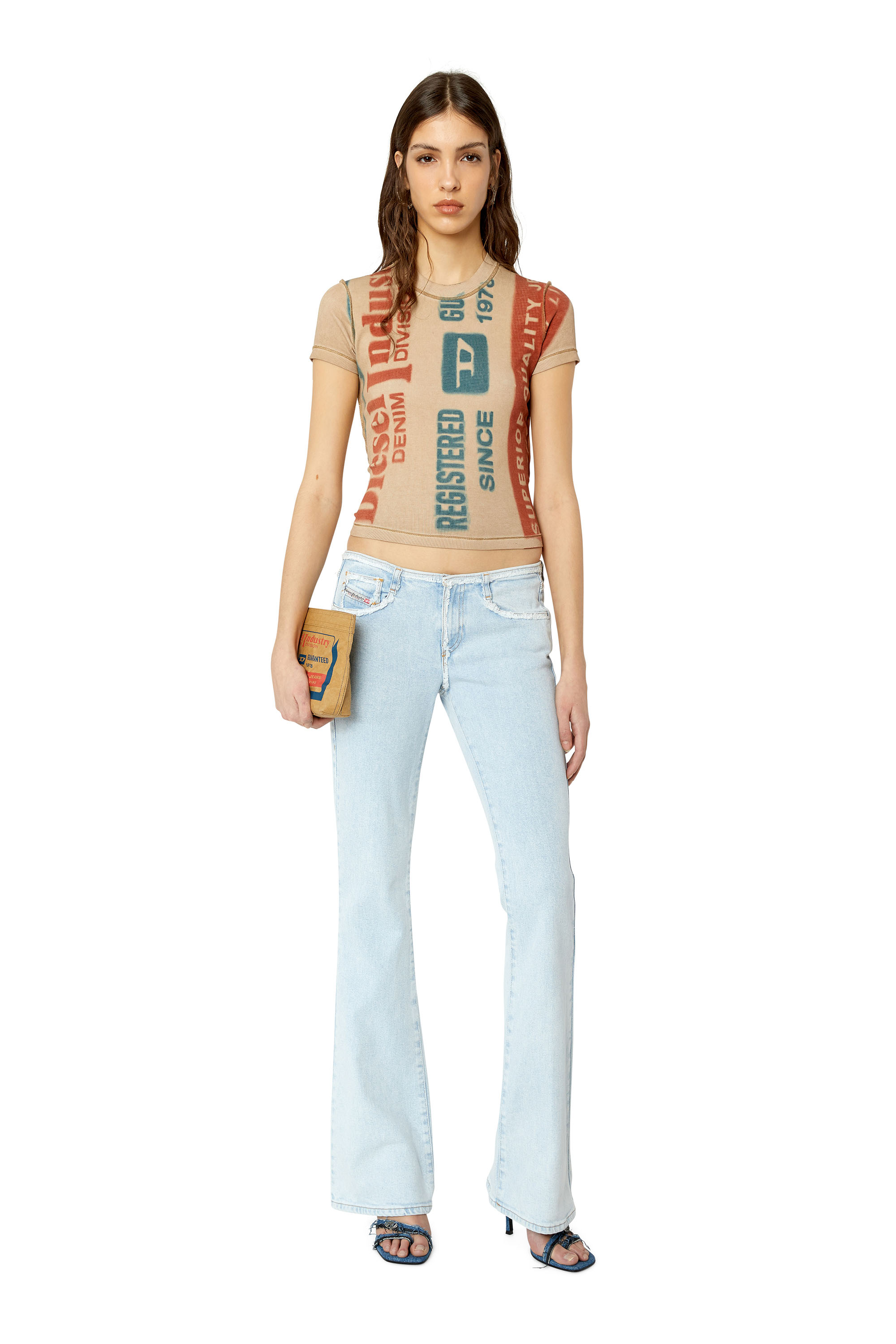Diesel - 1969 D-Ebbey 09F68 Bootcut and Flare Jeans, Blu Chiaro - Image 2