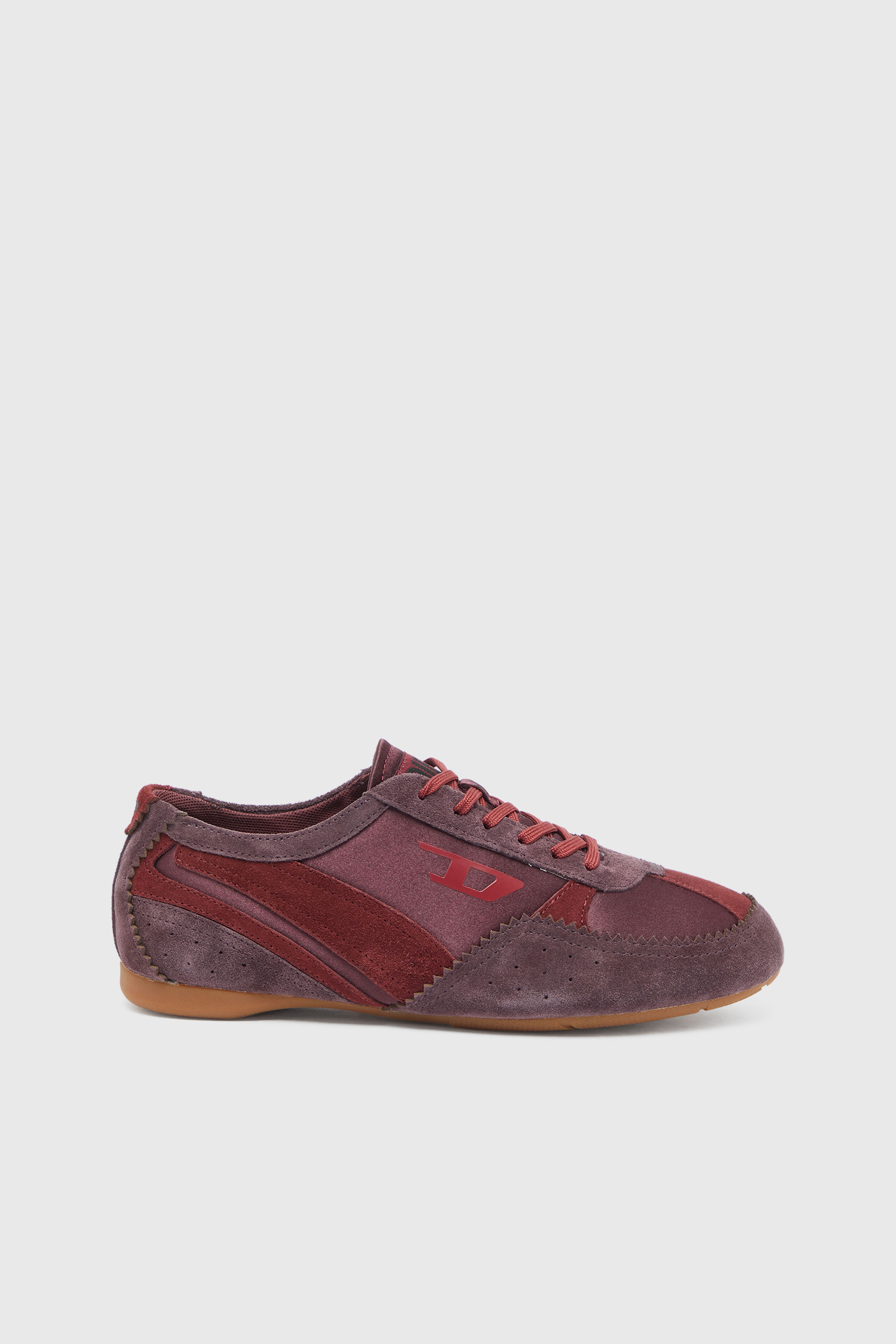 Diesel - D-MILE LOW II W, D-Mile - Sneaker flat con inserti in suede Donna in Rosso - 1