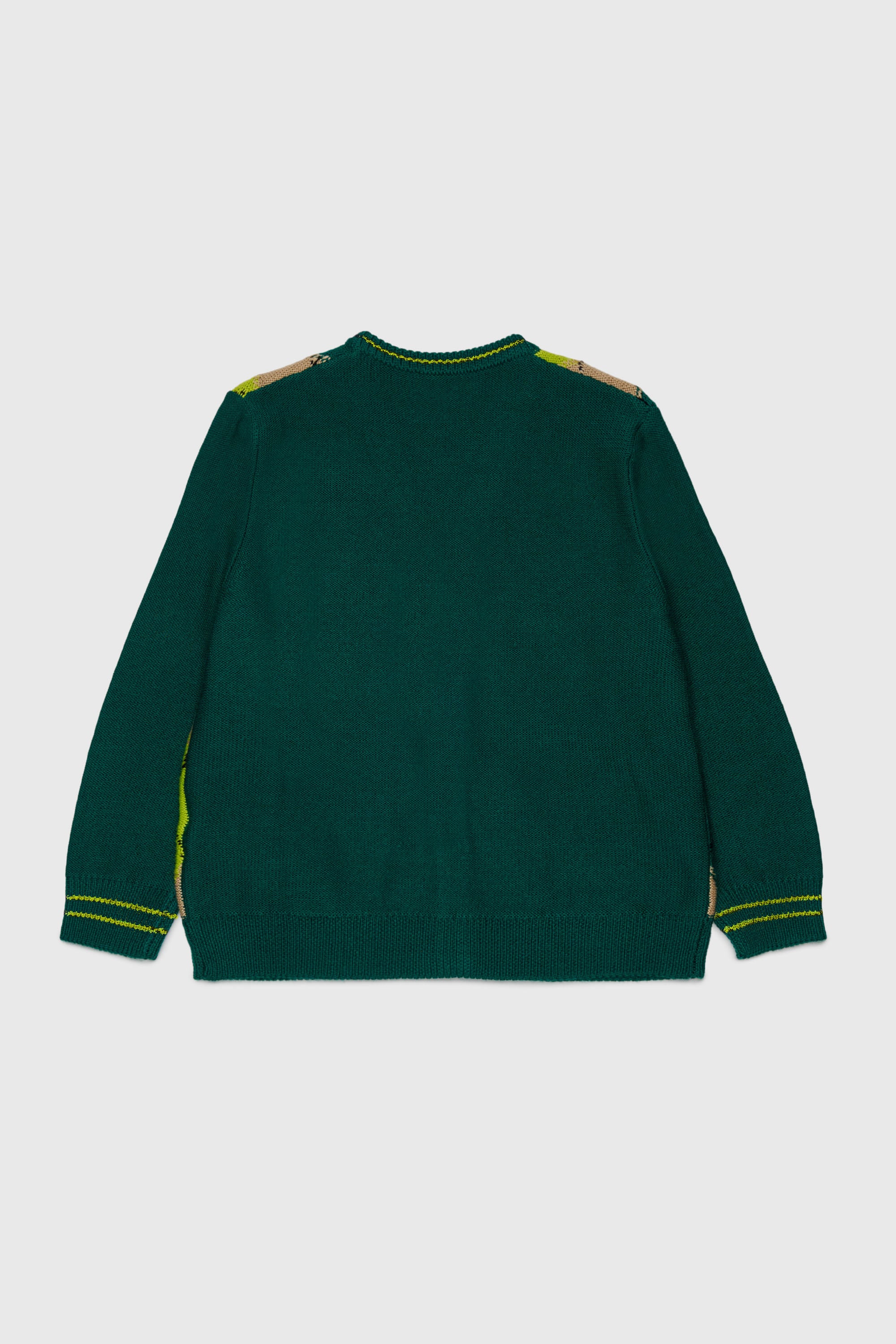 Diesel - KROMYCARDIGAN OVER, Cardigan in misto lana con motivo argyle Unisex in Verde - 2