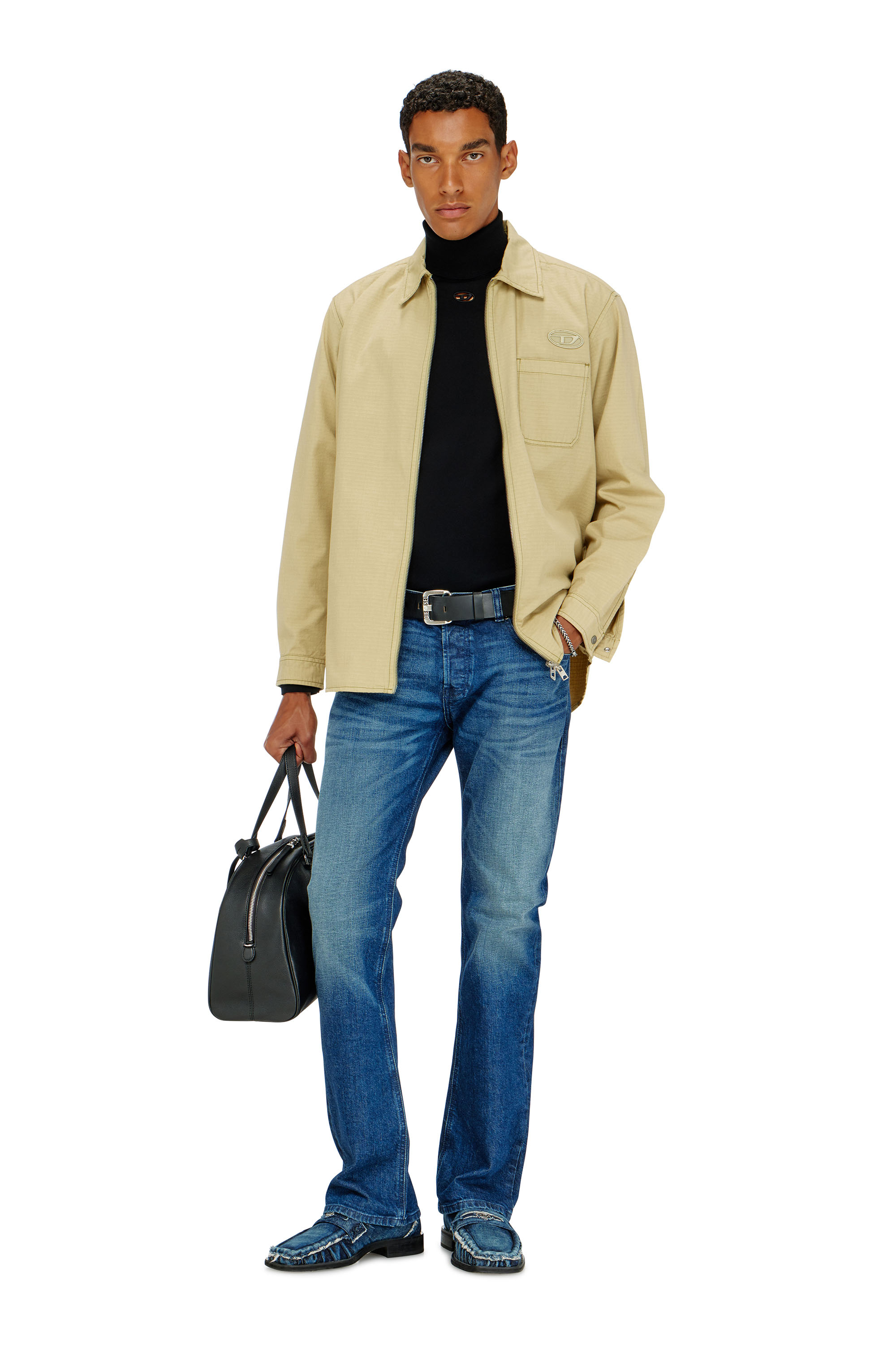 Diesel - K-VARTA, Dolcevita in lana con logo cut-out Uomo in Nero - 2