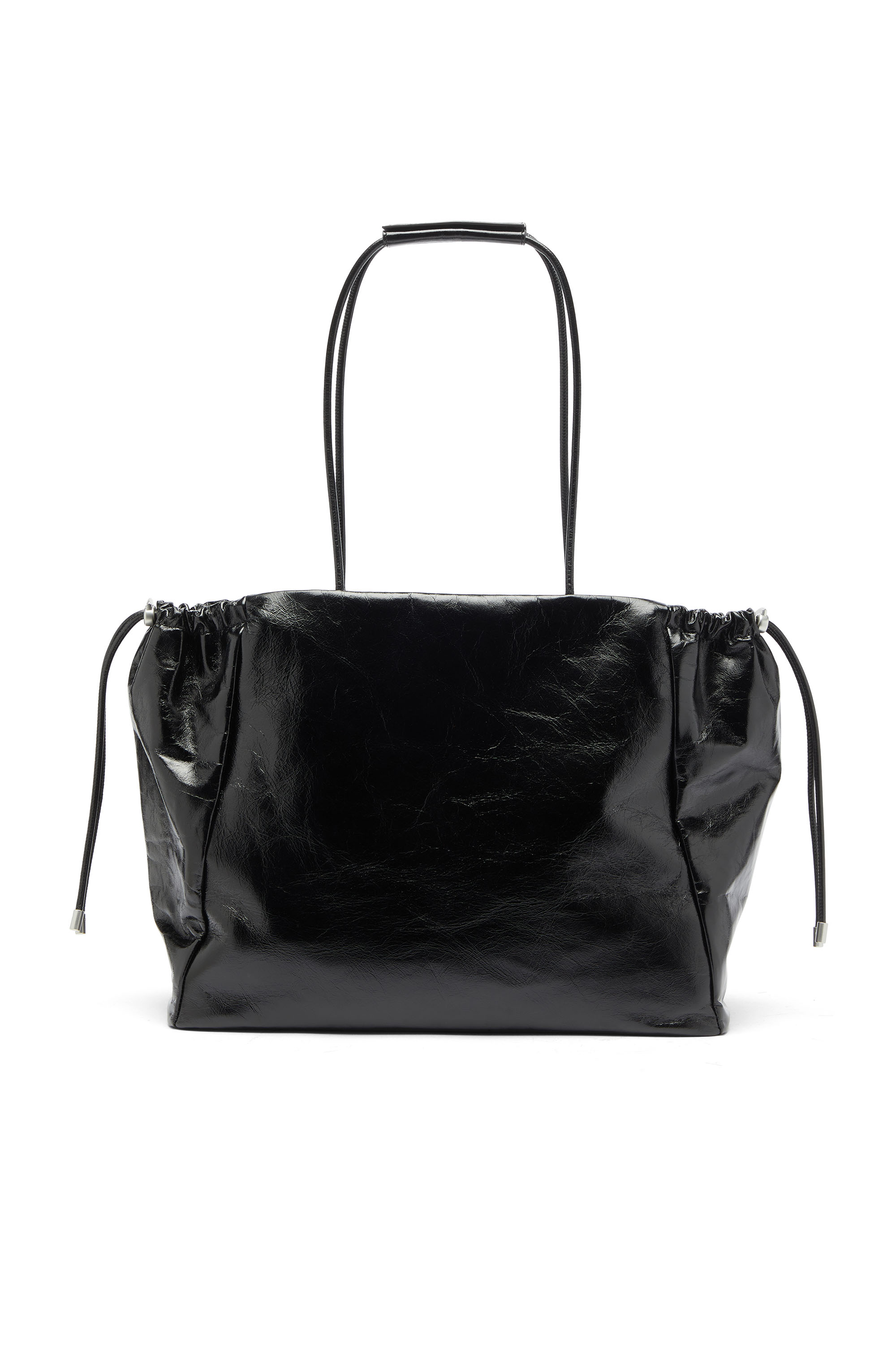 Diesel - SCRUNCH-D TOTE E/W, Scrunch-D - Borsa tote in pelle lucida effetto stropicciato Donna in Nero - 2