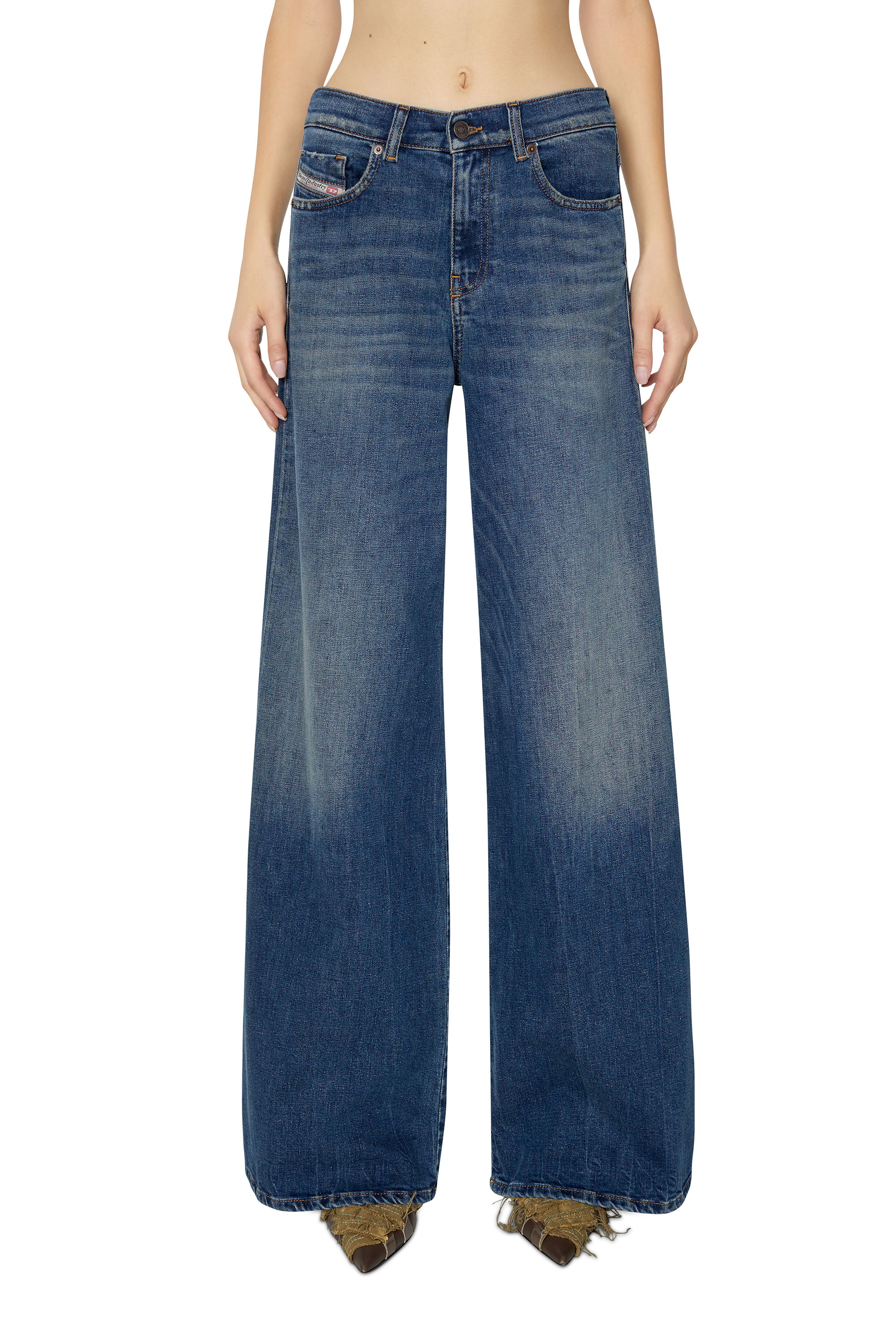 Diesel - 1978 09E66 Bootcut and Flare Jeans, Blu Scuro - Image 1