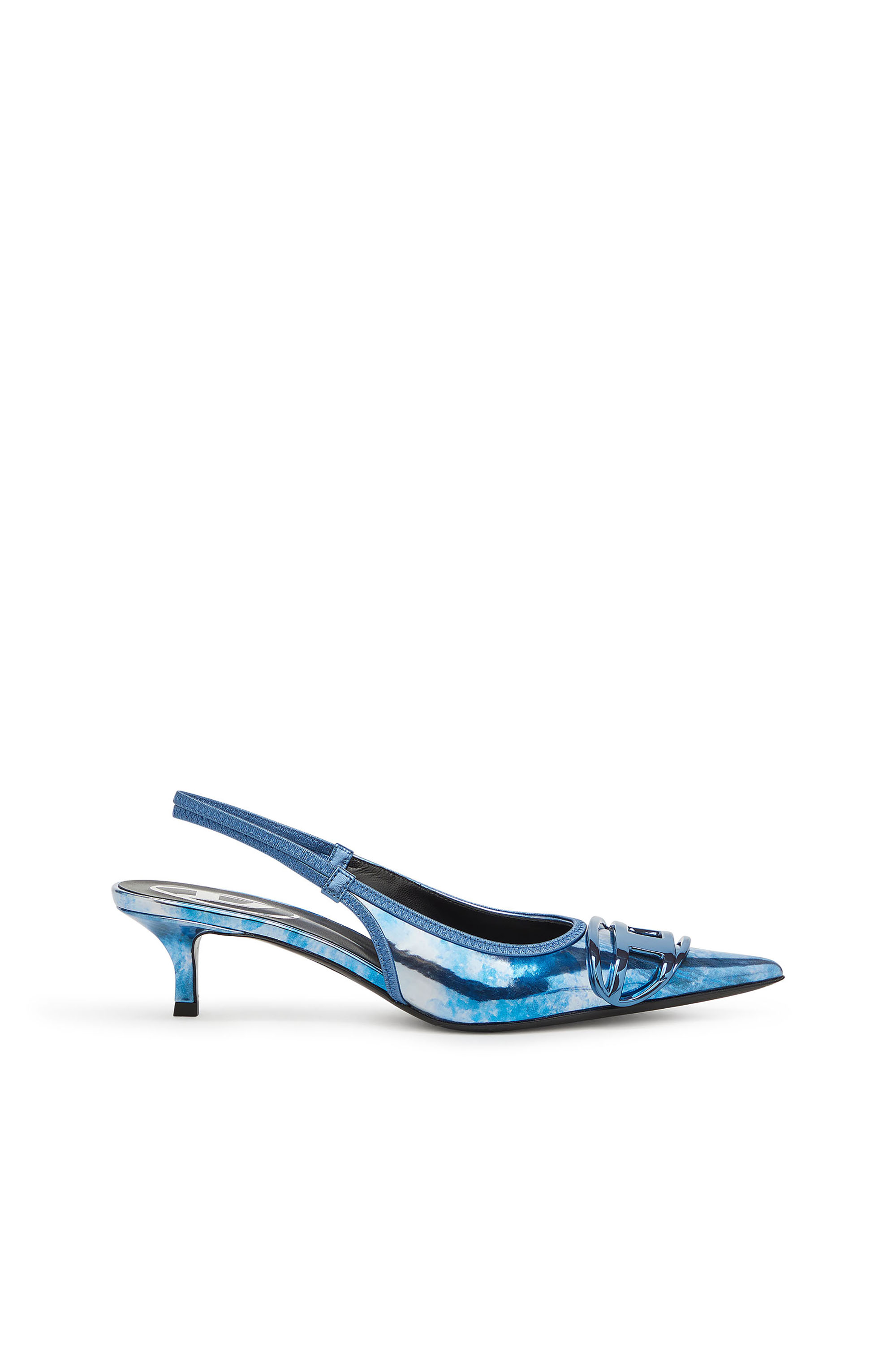 Diesel - D-VENUS SB 40, Pump slingback metallizzate bicolore Donna in Blu - 1