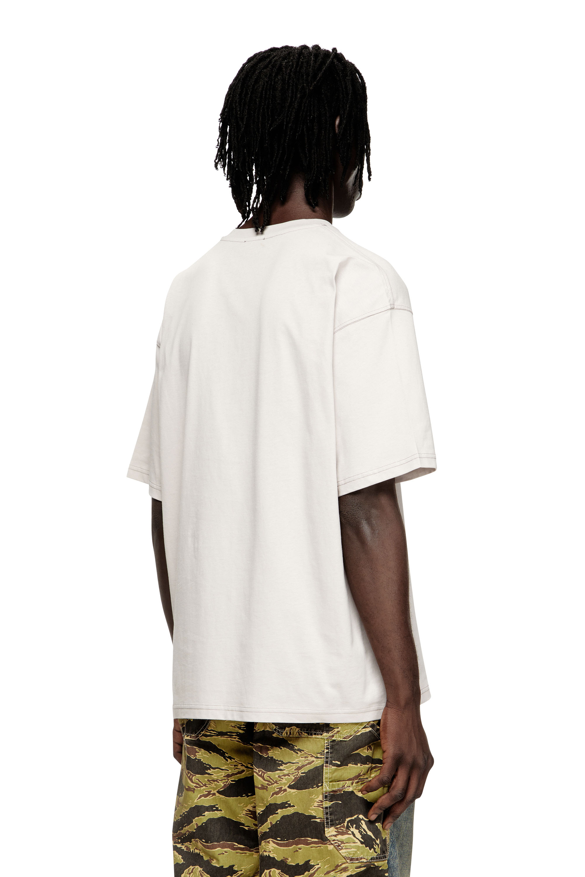 Diesel - T-BOXT-T25, T-shirt in cotone con stampa digitale Uomo in Grigio - 4