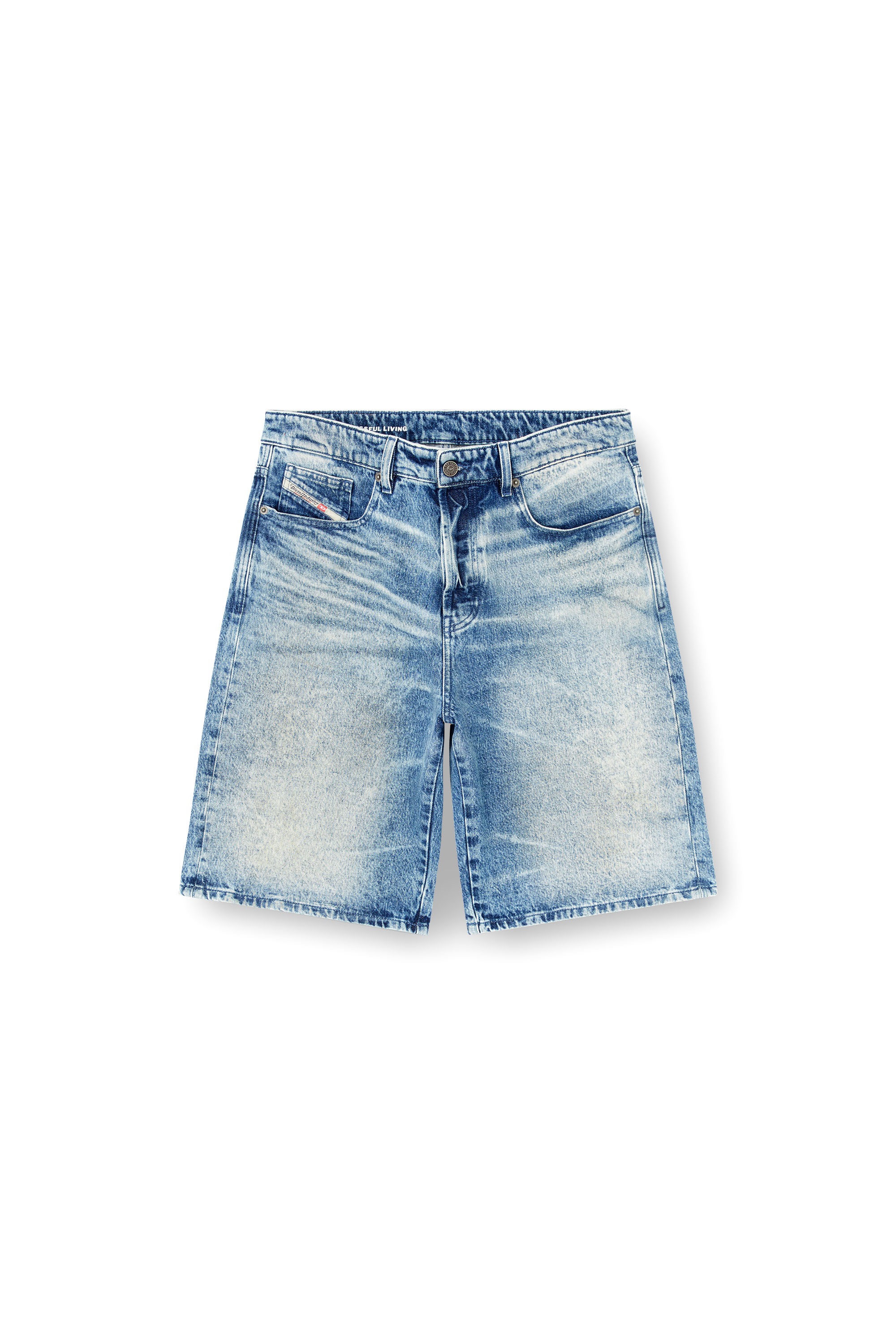 Diesel - D-RIXFORD-S, Short in denim con stampa DJ Uomo in Blu - 2