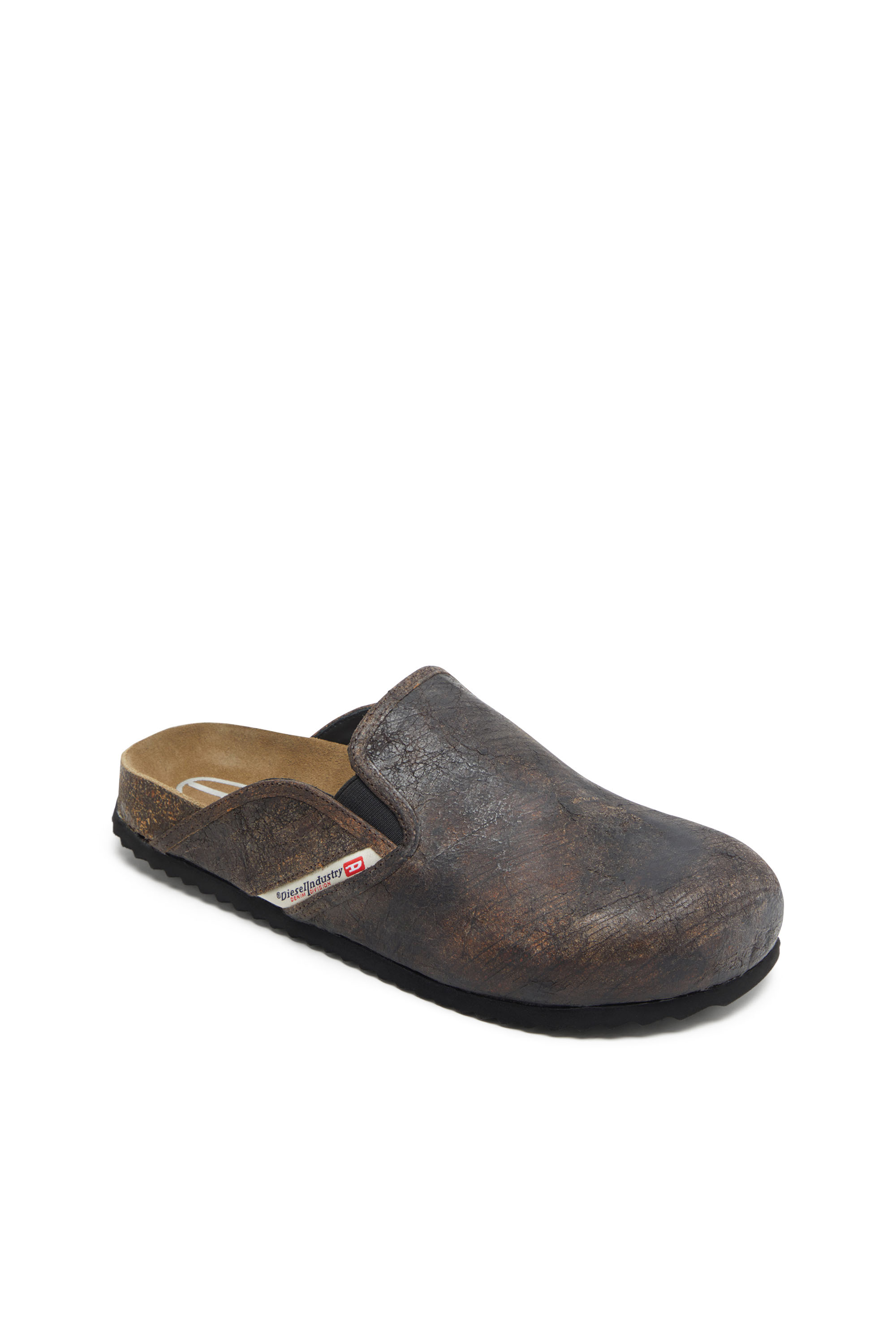 Diesel - D-WOODSTOCK SLIP-ON, D-Woodstock-Sabot in suede effetto craquelé Uomo in Marrone - 6