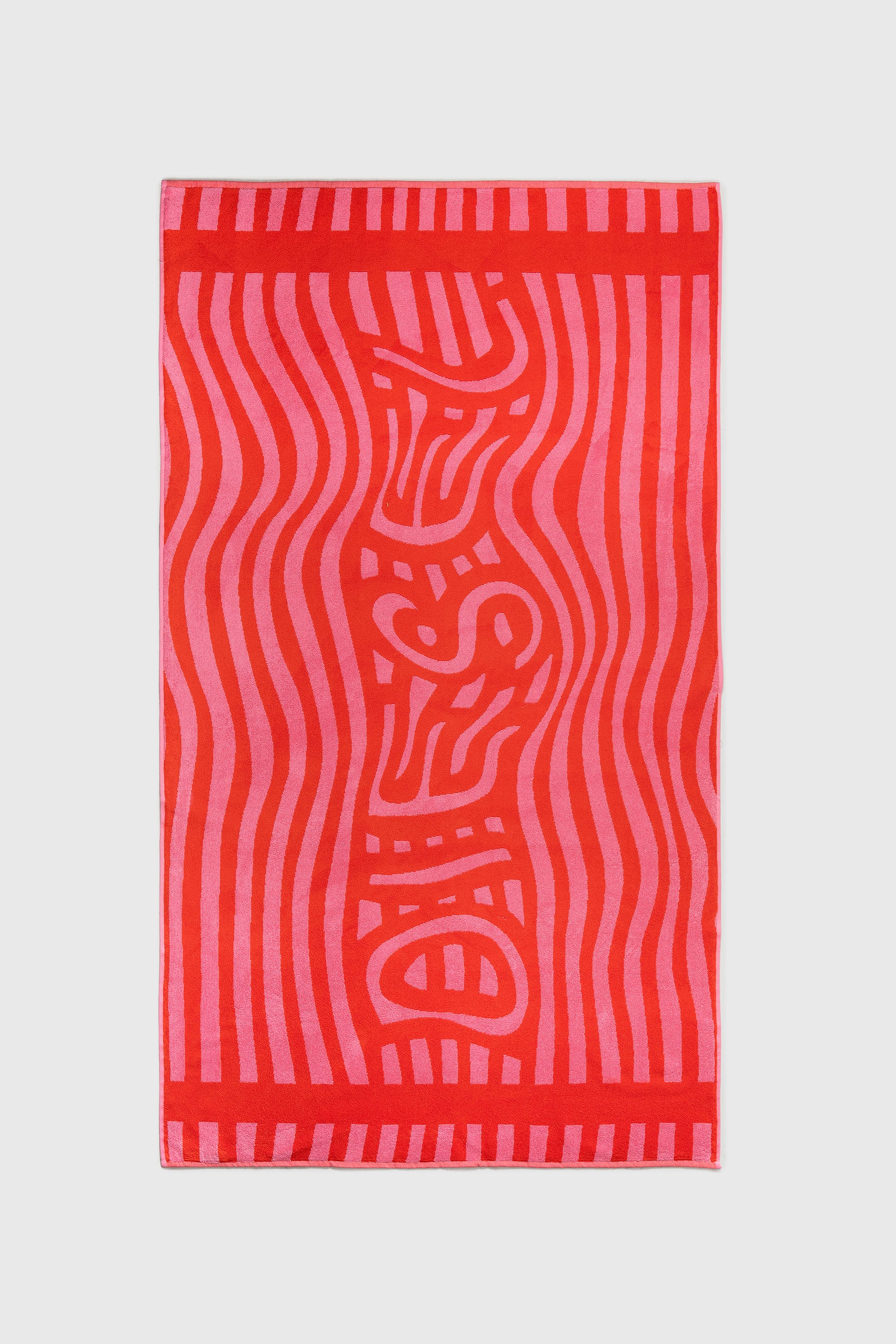 Diesel - 1018163  STRIPES PINK/RED TOWEL, Telo in spugna 100x180 cm Unisex in Rosso - 1